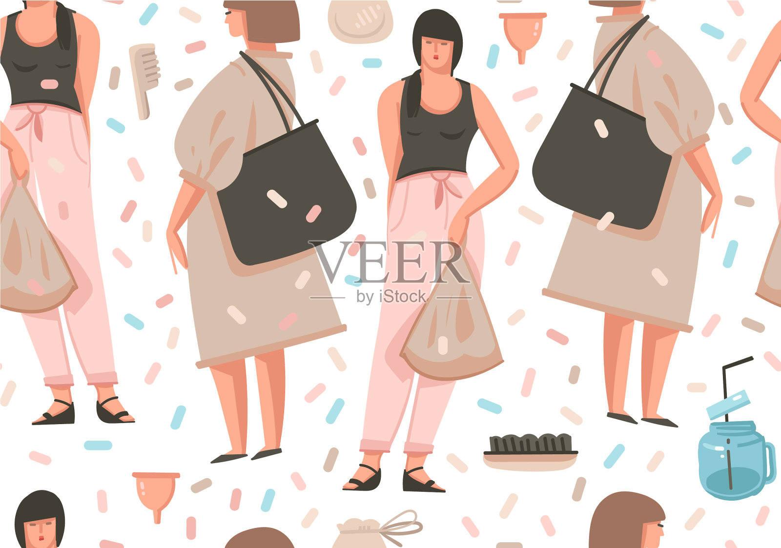 手绘抽象卡通图形插画图片素材