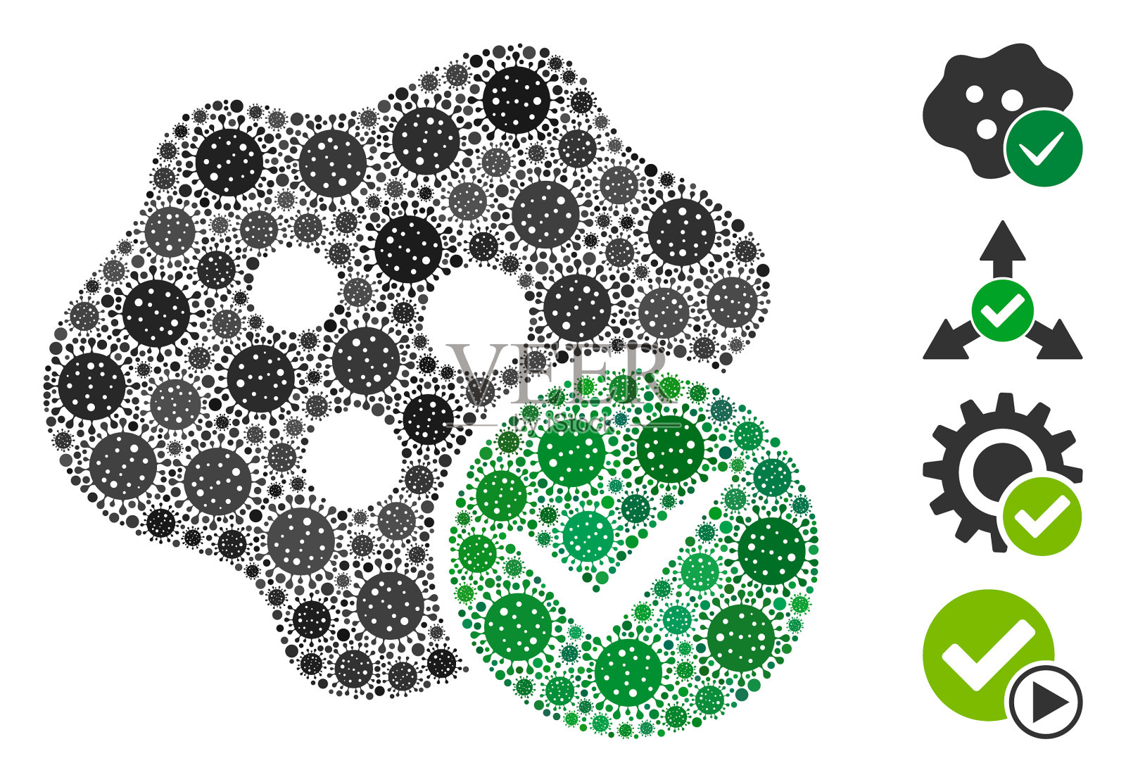 被感染的花叶冠状病毒成分插画图片素材