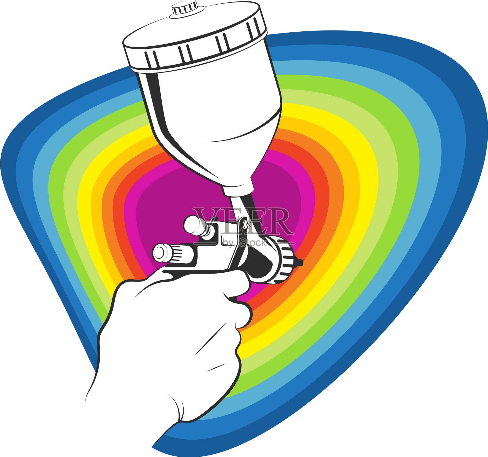 喷枪符号在手，用于绘画设计元素图片