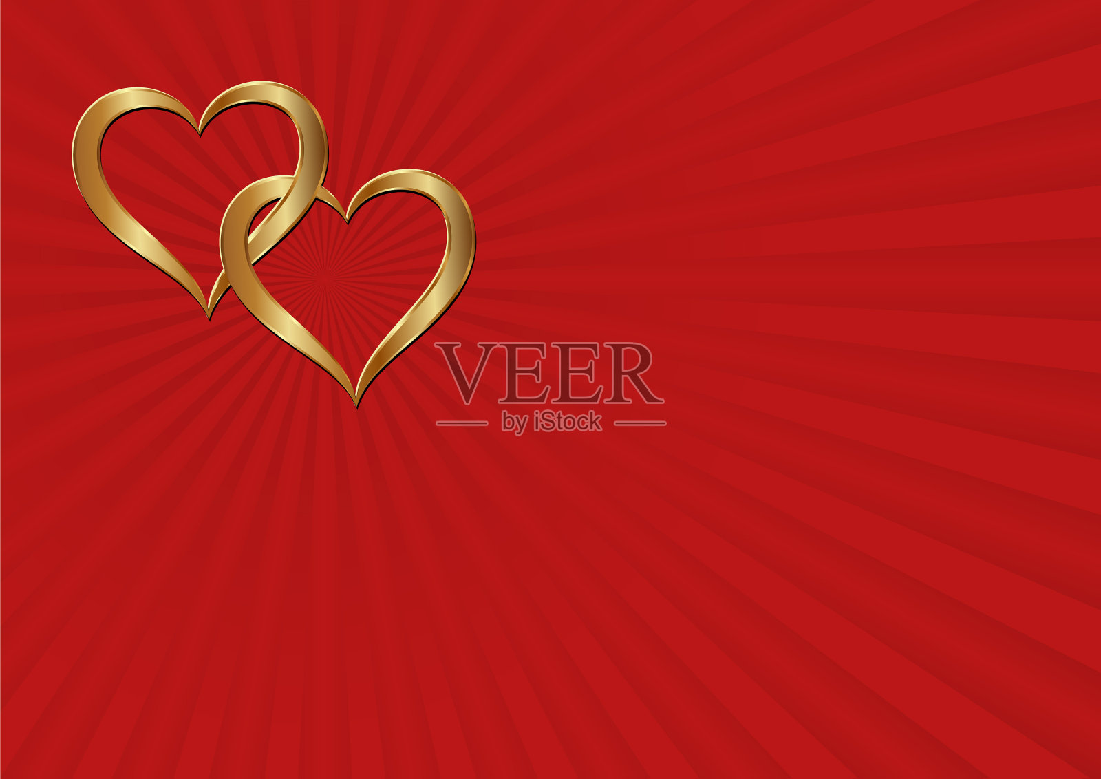 金色的心插画图片素材