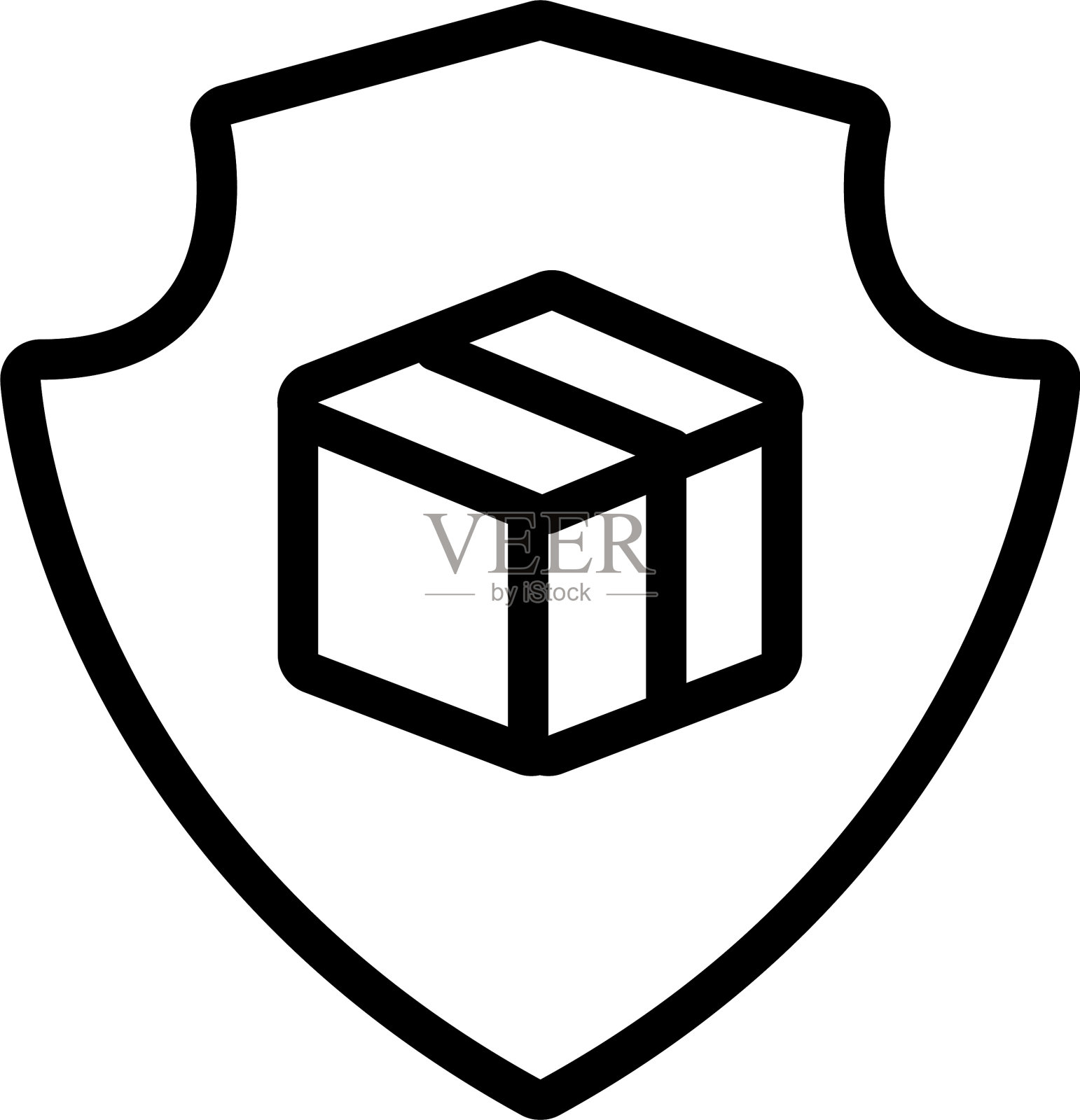 盾形箱配送服务采用扁平式图标素材