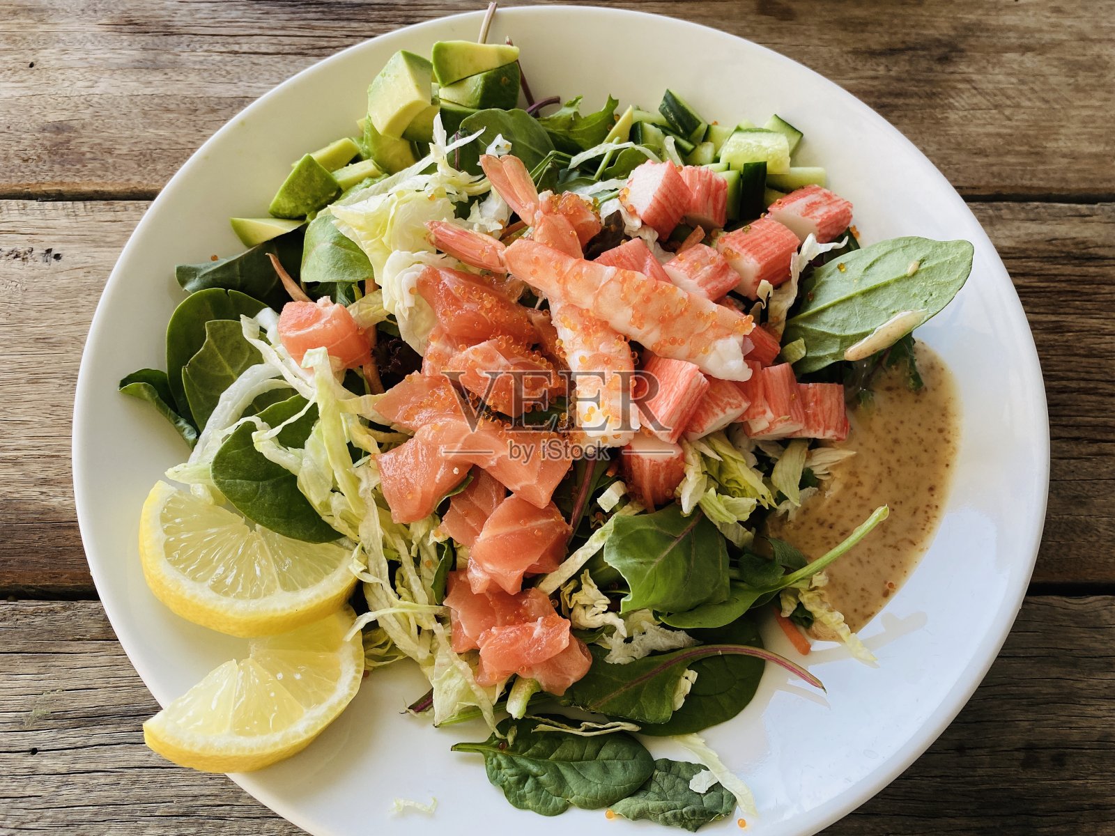 日本海鲜沙拉照片摄影图片