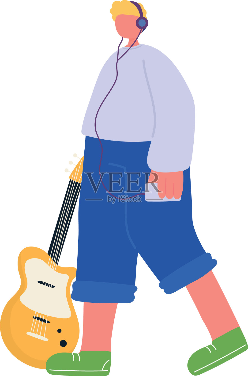 人们活动年轻人用电吉他设计元素图片