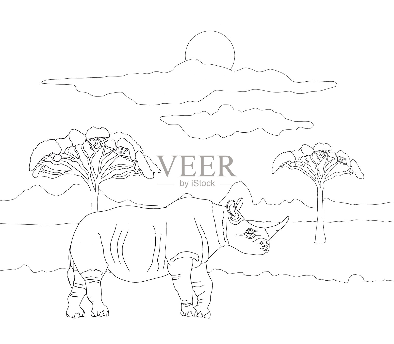 成人和儿童涂色书插画图片素材