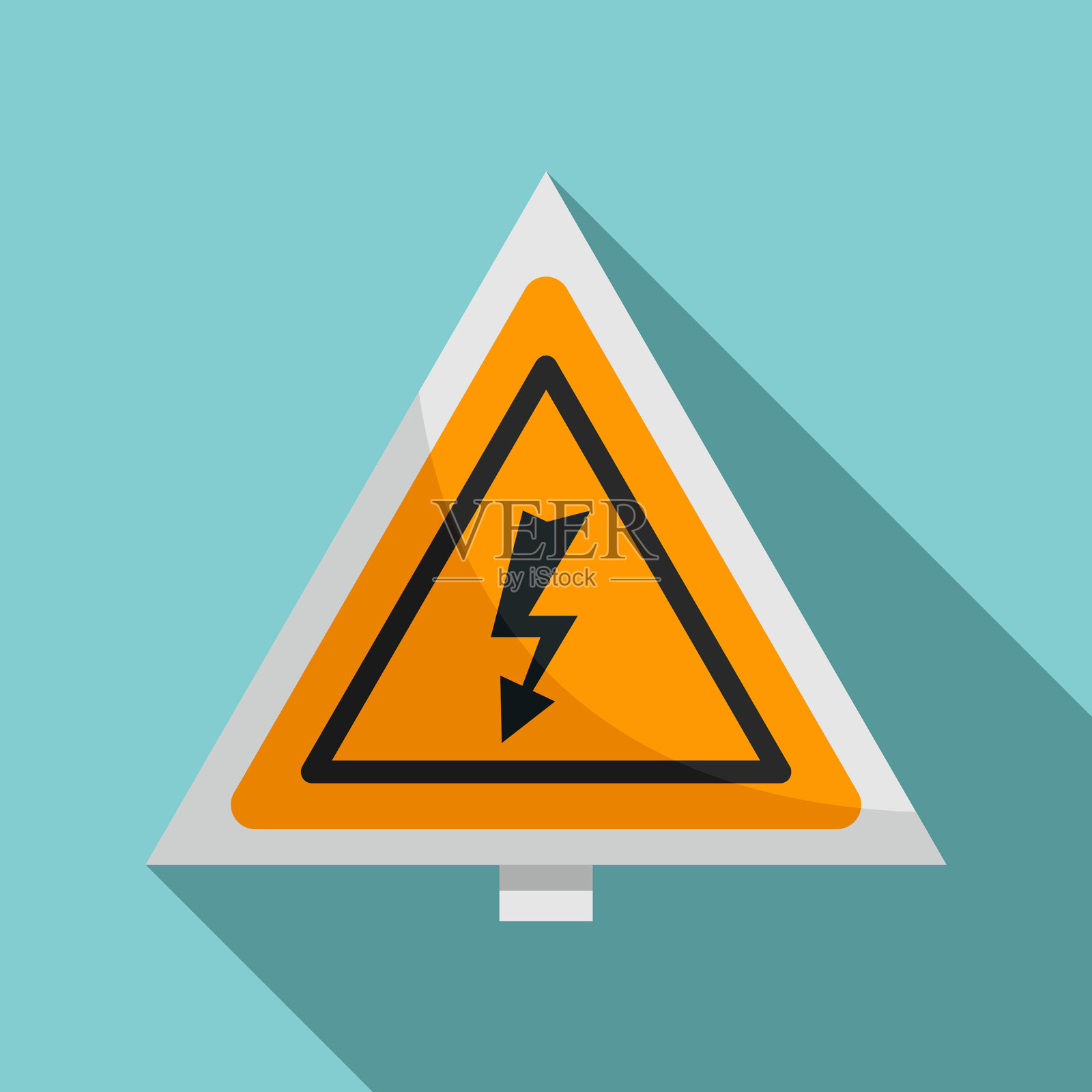 电动三角形图标扁平化风格插画图片素材