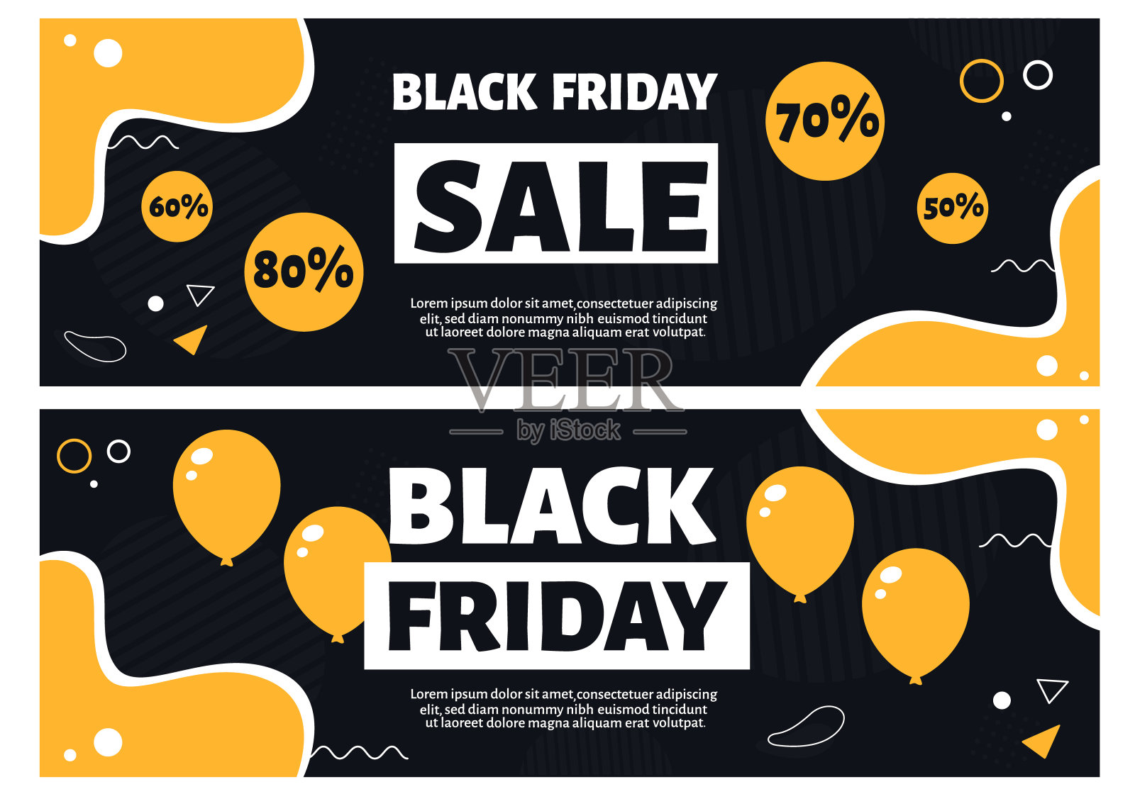 黑色星期五传单。礼物和购物。平面风格的矢量插图。插画图片素材