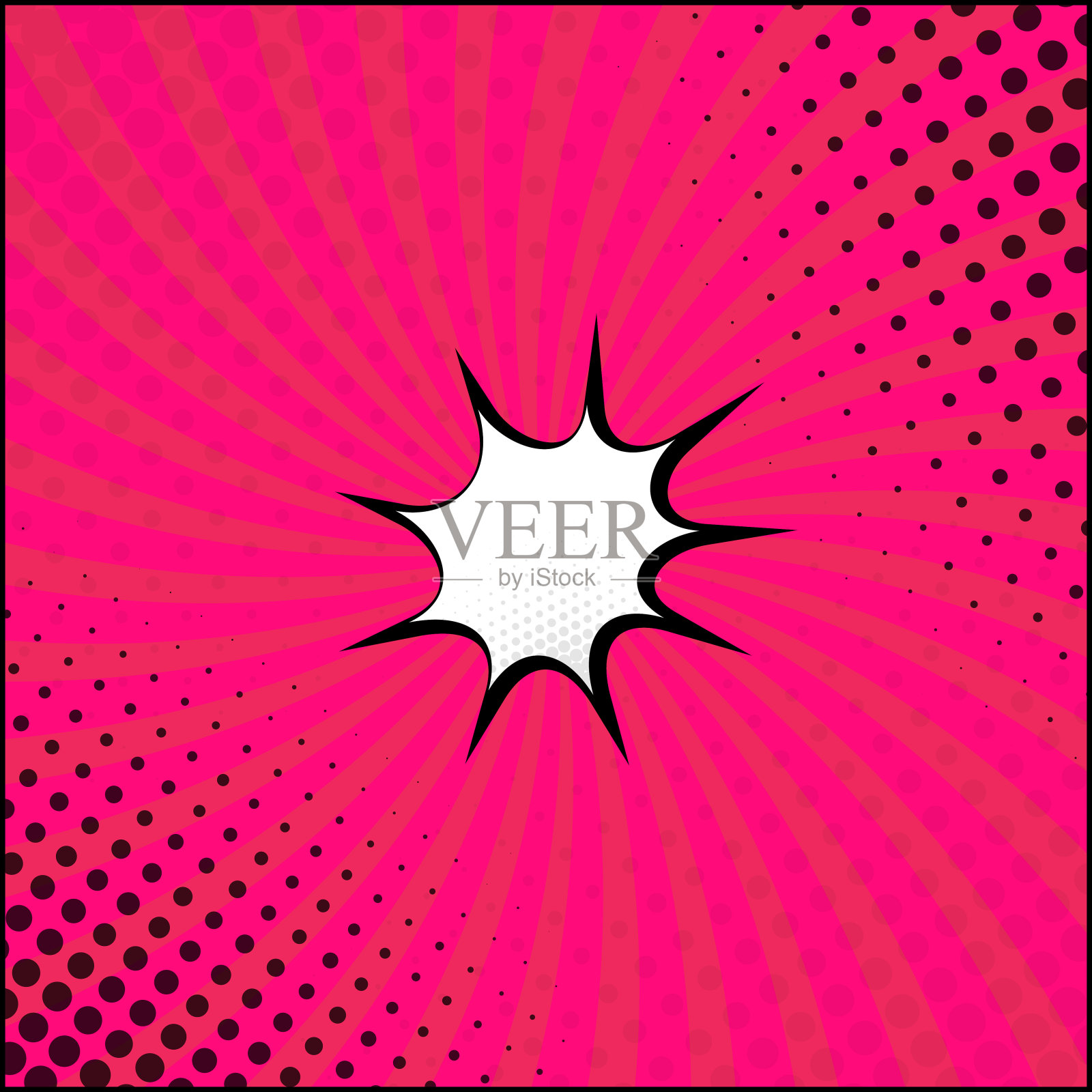 全景红色漫画变焦与线-向量插画图片素材