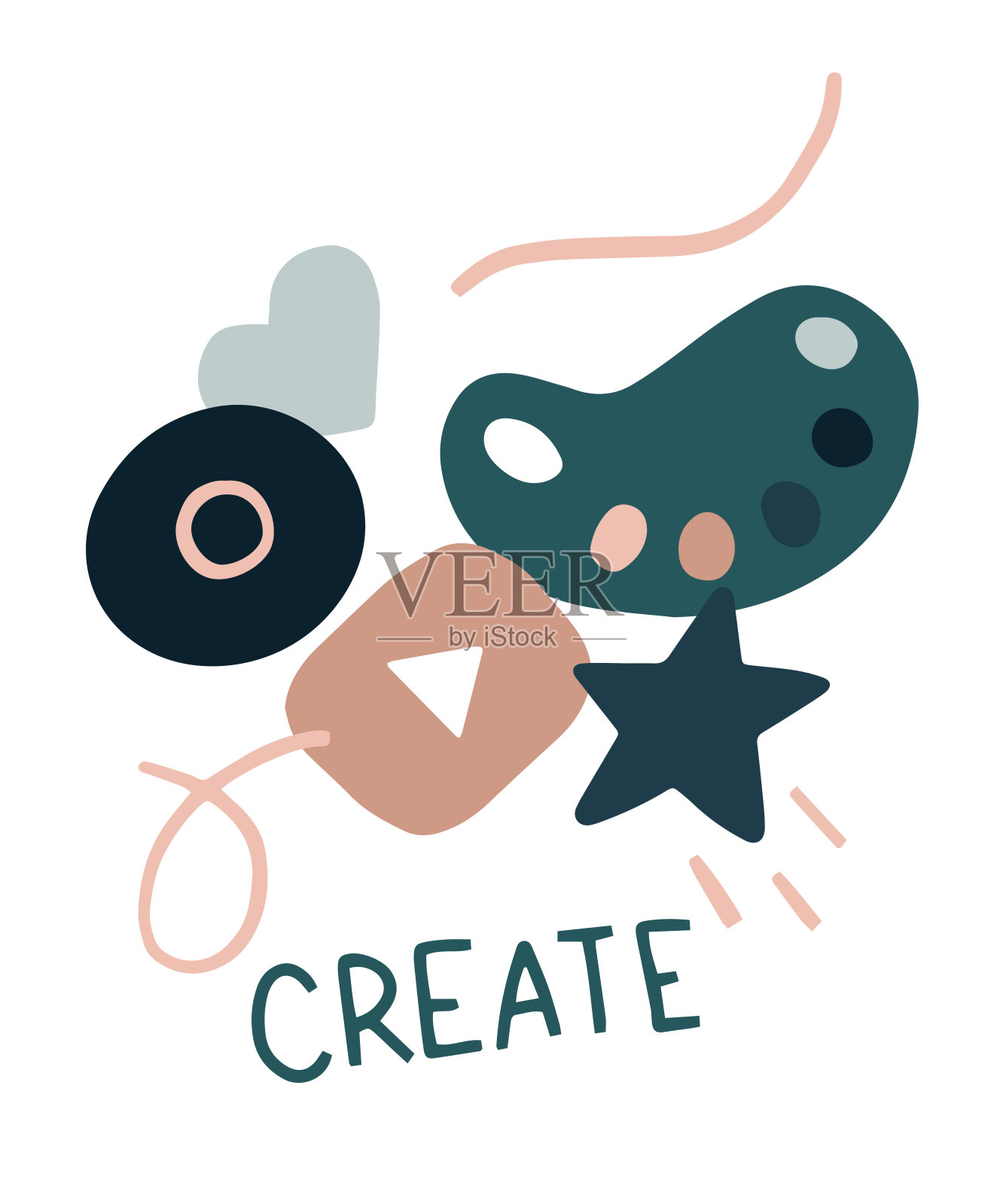 隔离活动信件和其他要素插画图片素材