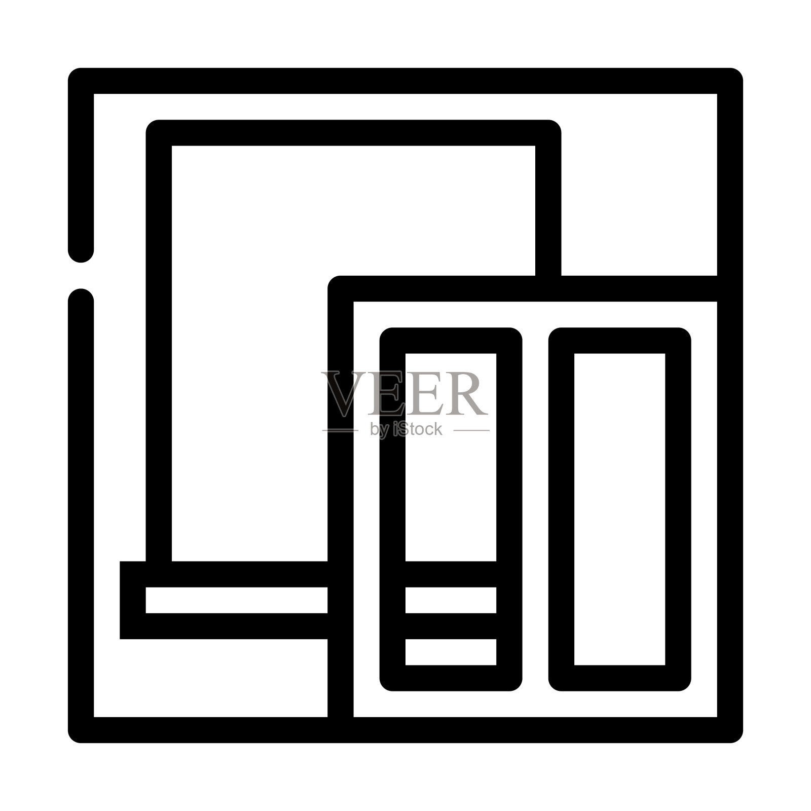 窗口安装线图标向量黑色插图图标素材