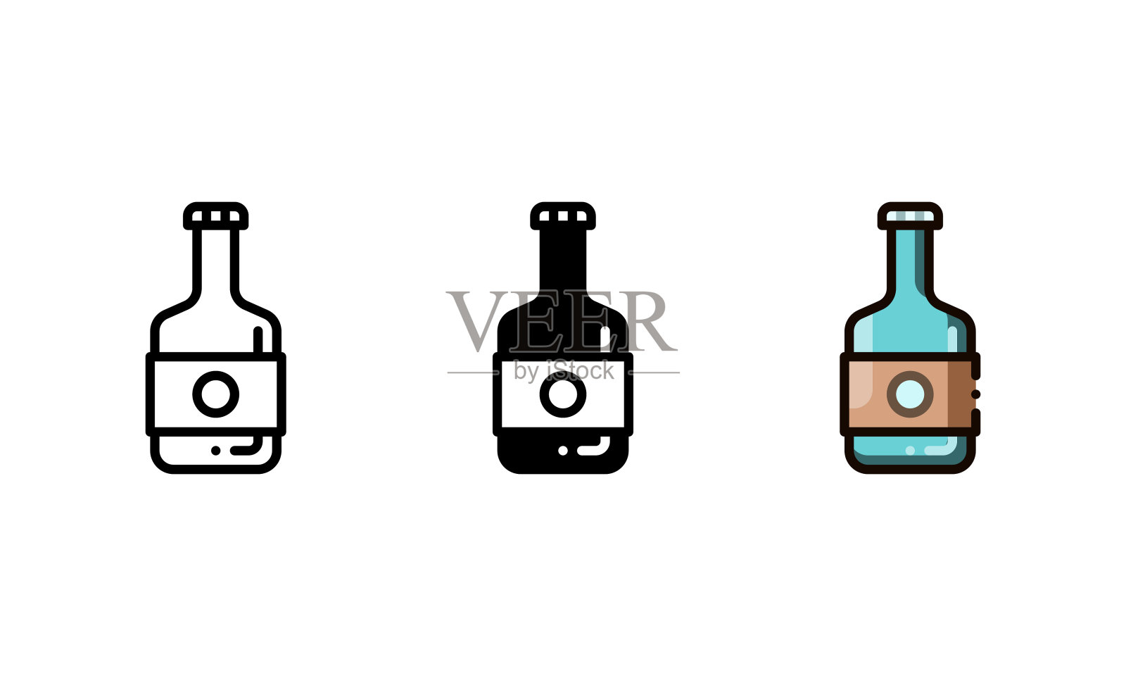 调味糖浆瓶作为饮料的额外调味剂插画图片素材