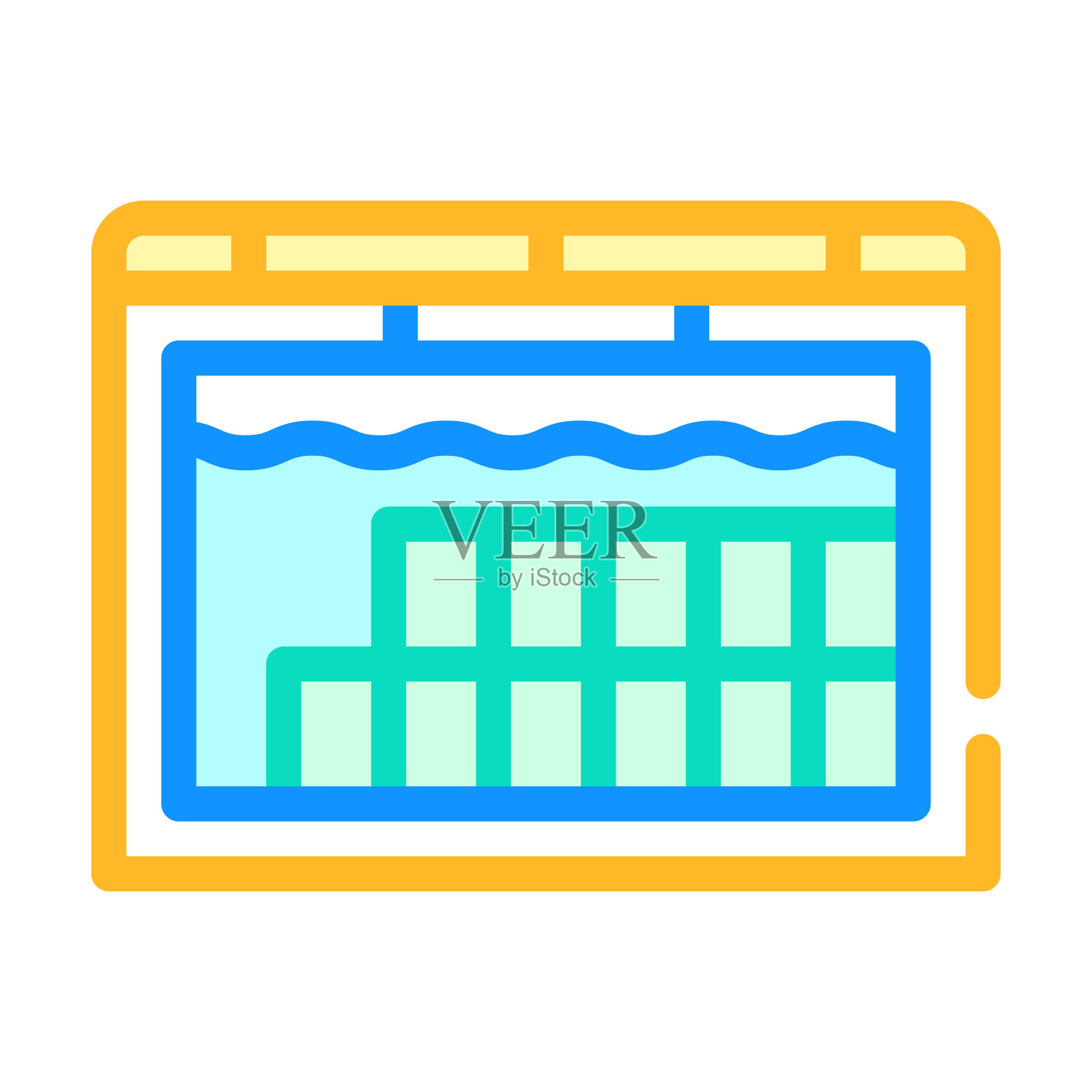 核废水储存彩色图标矢量插图图标素材