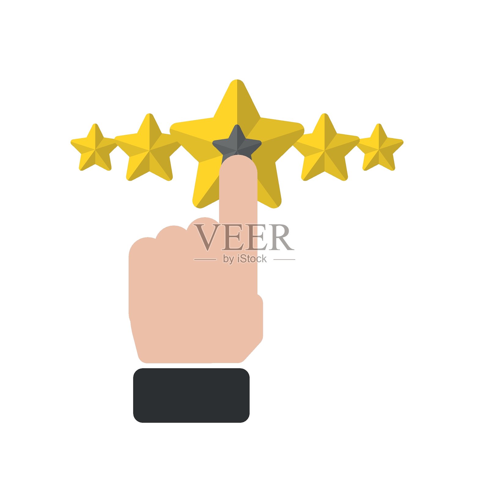 评级星星图标集。5星用户产品评级评论应用和网站的平面图标。图标素材