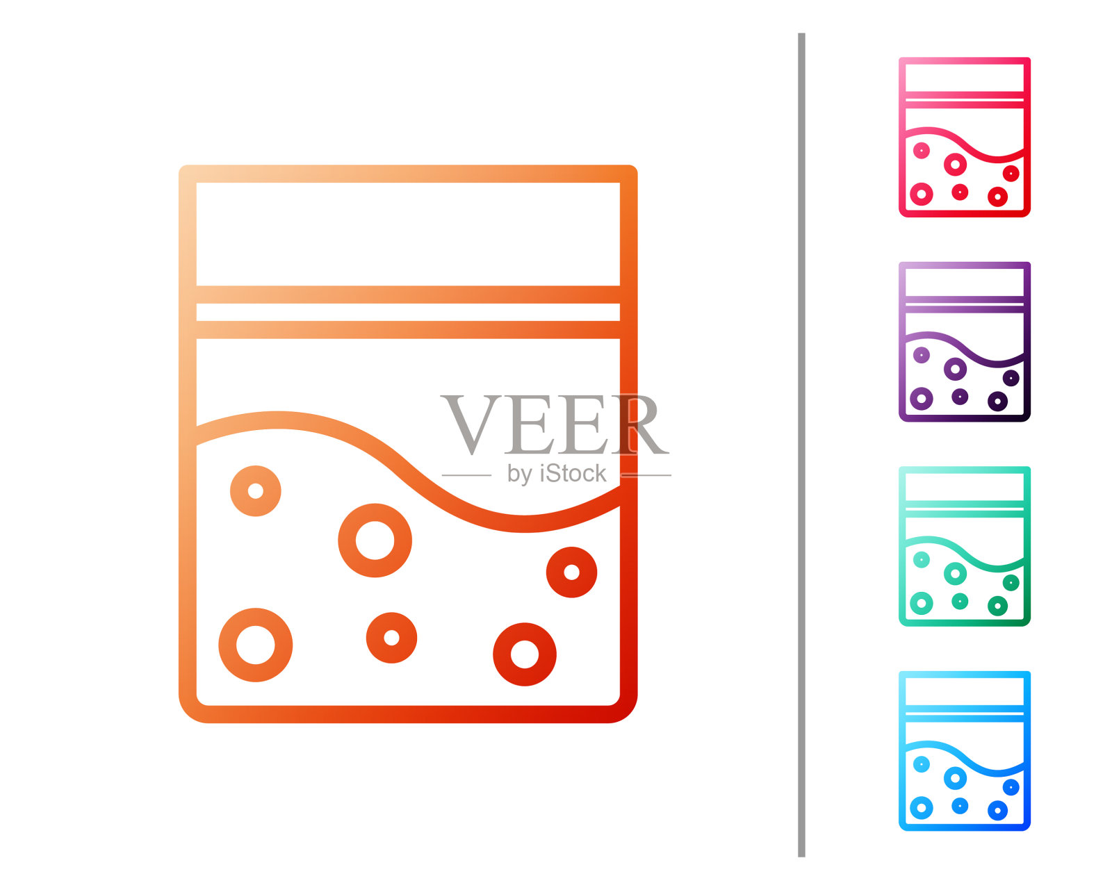 红色线塑料袋药用大麻图标插画图片素材