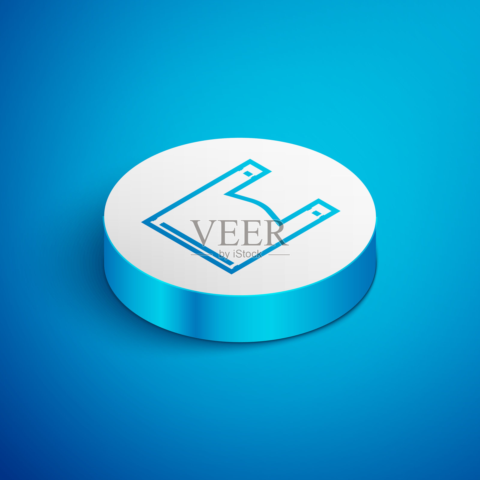 等距线塑料袋图标孤立在蓝色图标素材