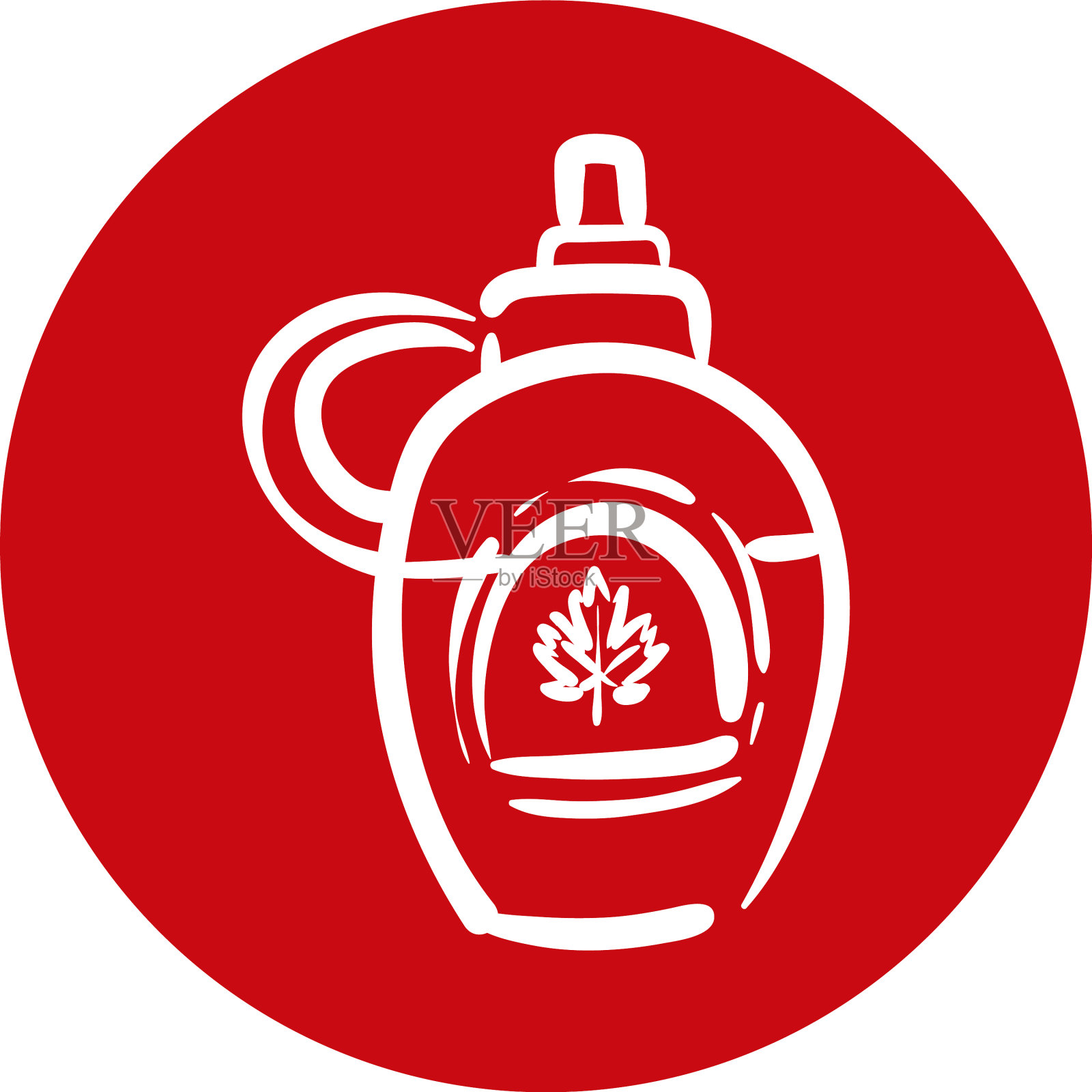 瓶罐与枫叶加拿大块风格图标素材