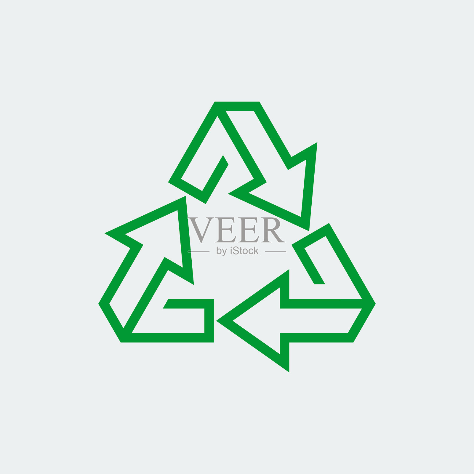 生态循环标志，细线风格的图标插画图片素材