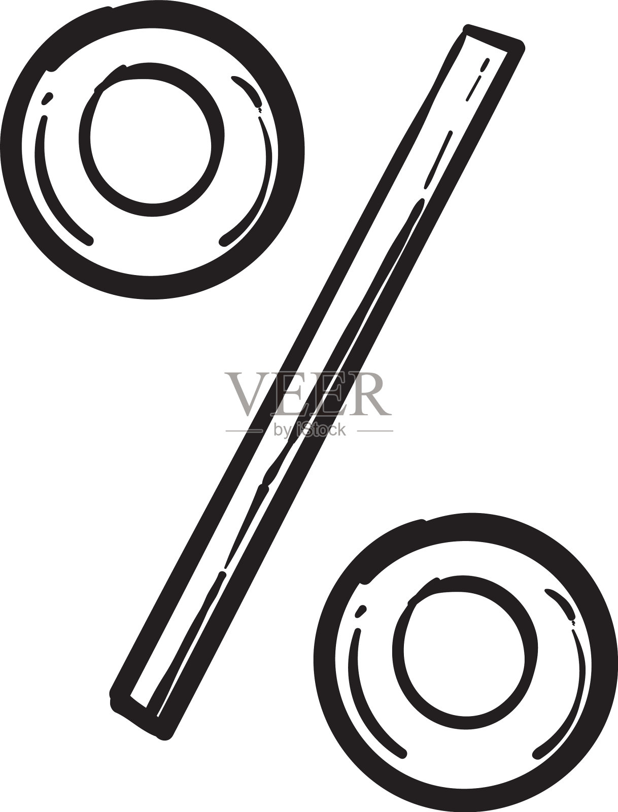 手绘涂鸦百分比图标与卡通设计元素图片