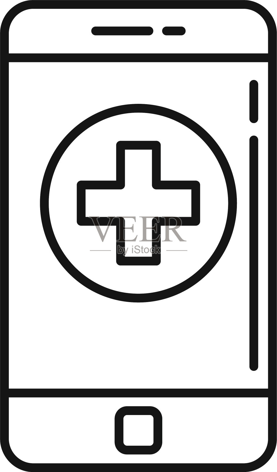 智能手机医疗帮助图标轮廓样式图标素材