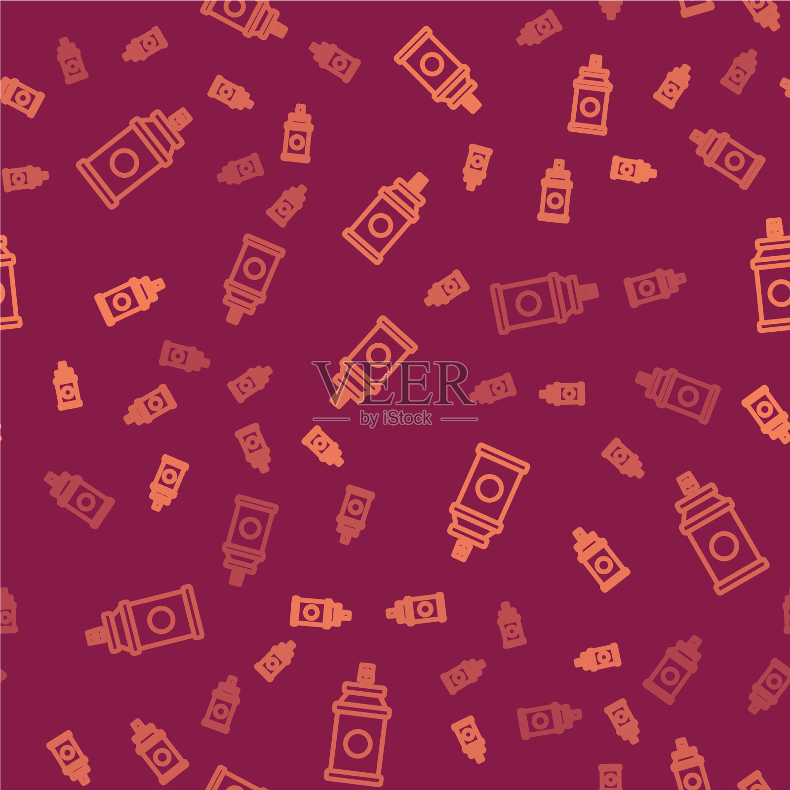 棕色线条喷漆可隔离图标无缝插画图片素材