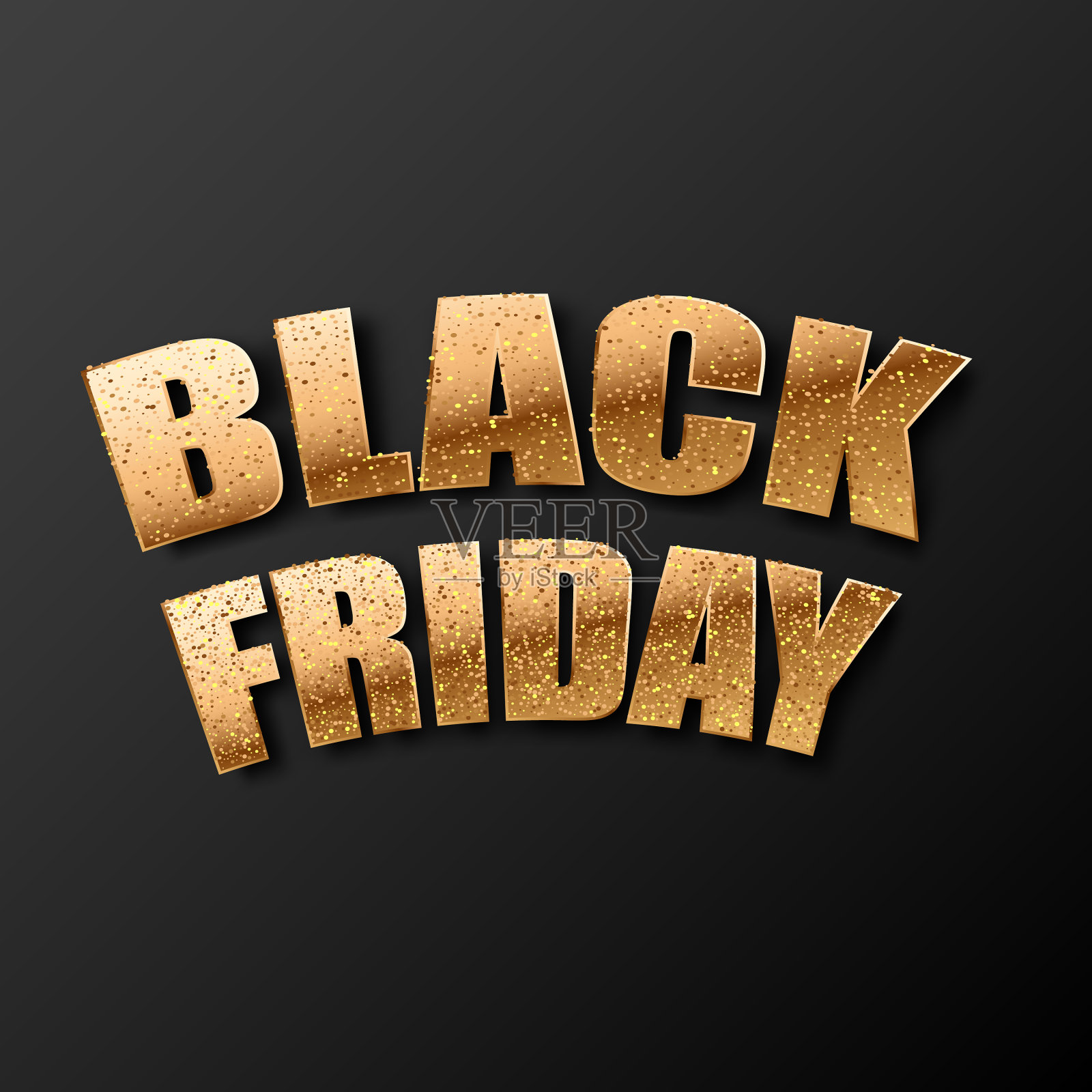 黑色星期五促销横幅海报标志金色设计元素图片