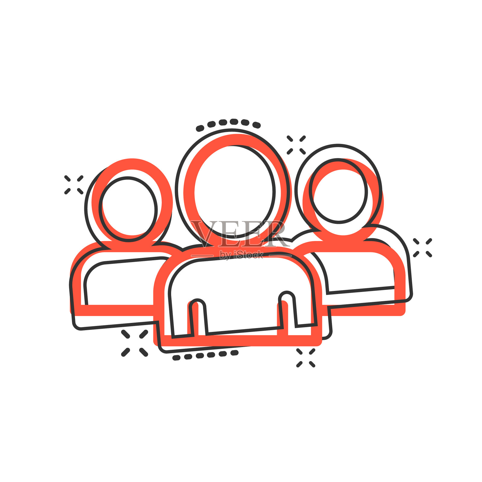 人的沟通图标在漫画风格的人设计元素图片