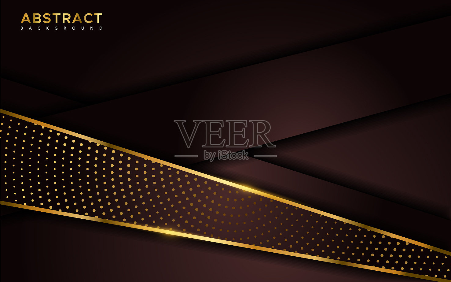 豪华深色抽象背景与金色线条插画图片素材