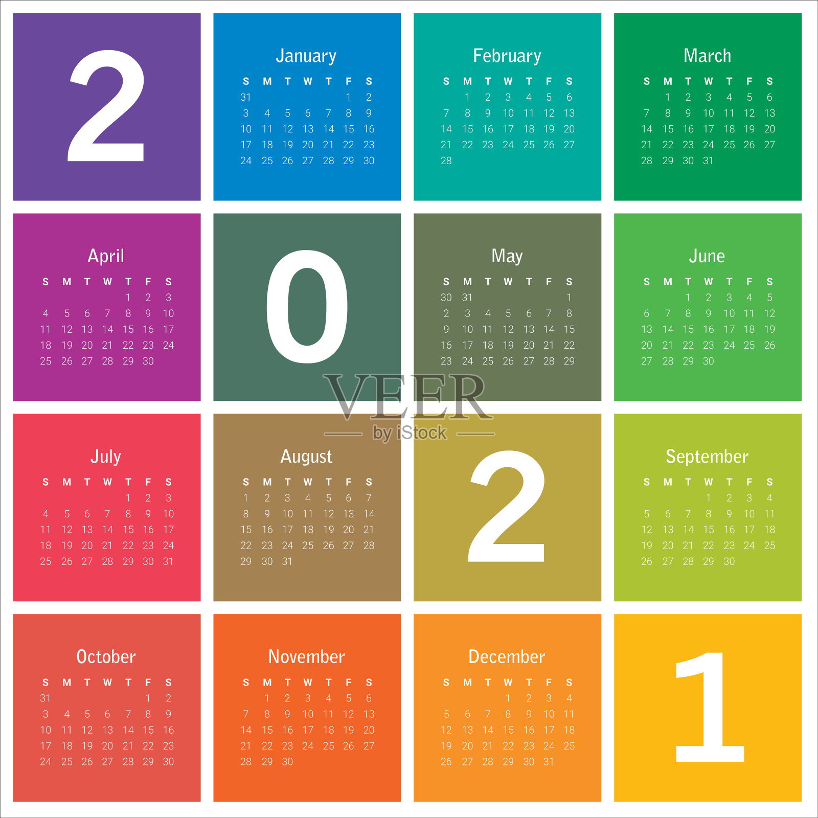 2021年日历矢量设计模板插画图片素材