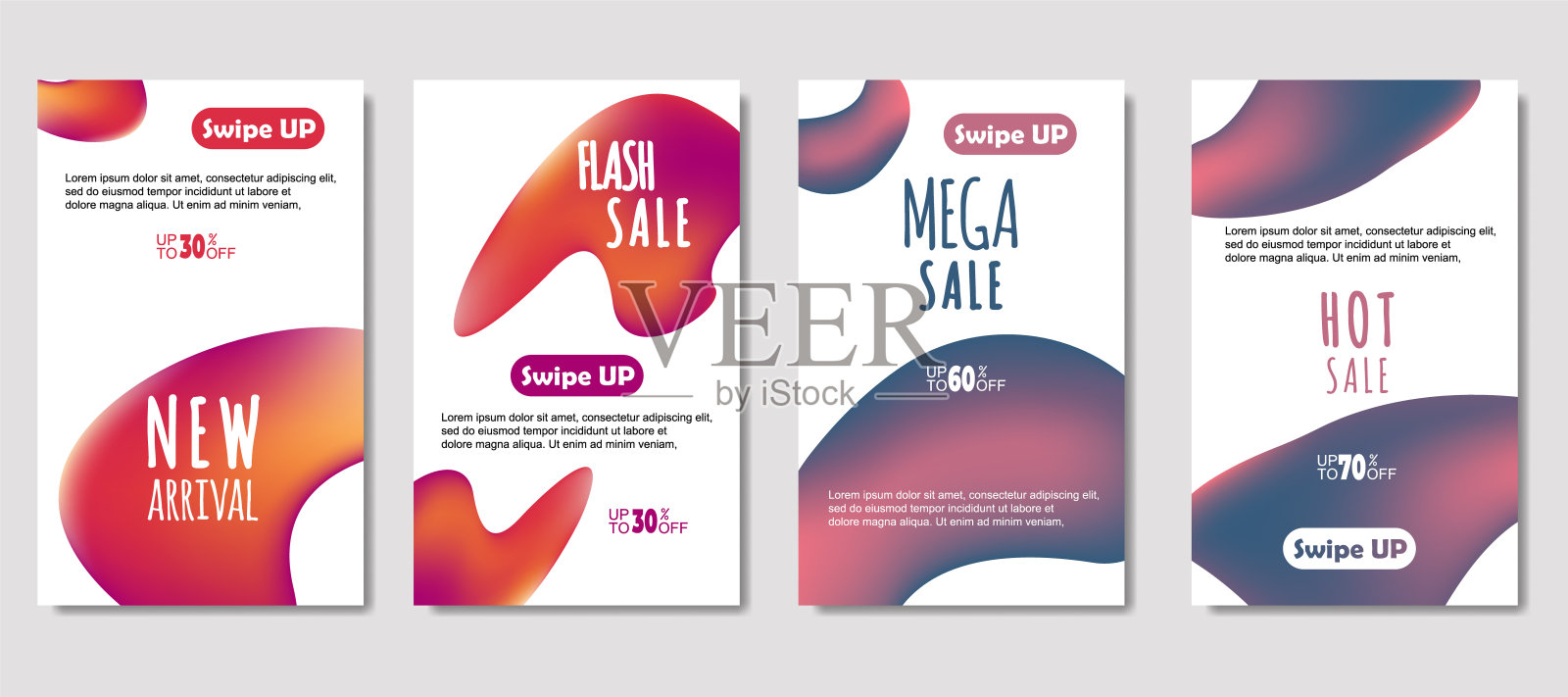 动态抽象流体移动销售横幅。促销横幅模板设计，Mega Sale特价套装。设计传单，礼品卡，墙上海报，封面书，横幅，社交媒体插画图片素材