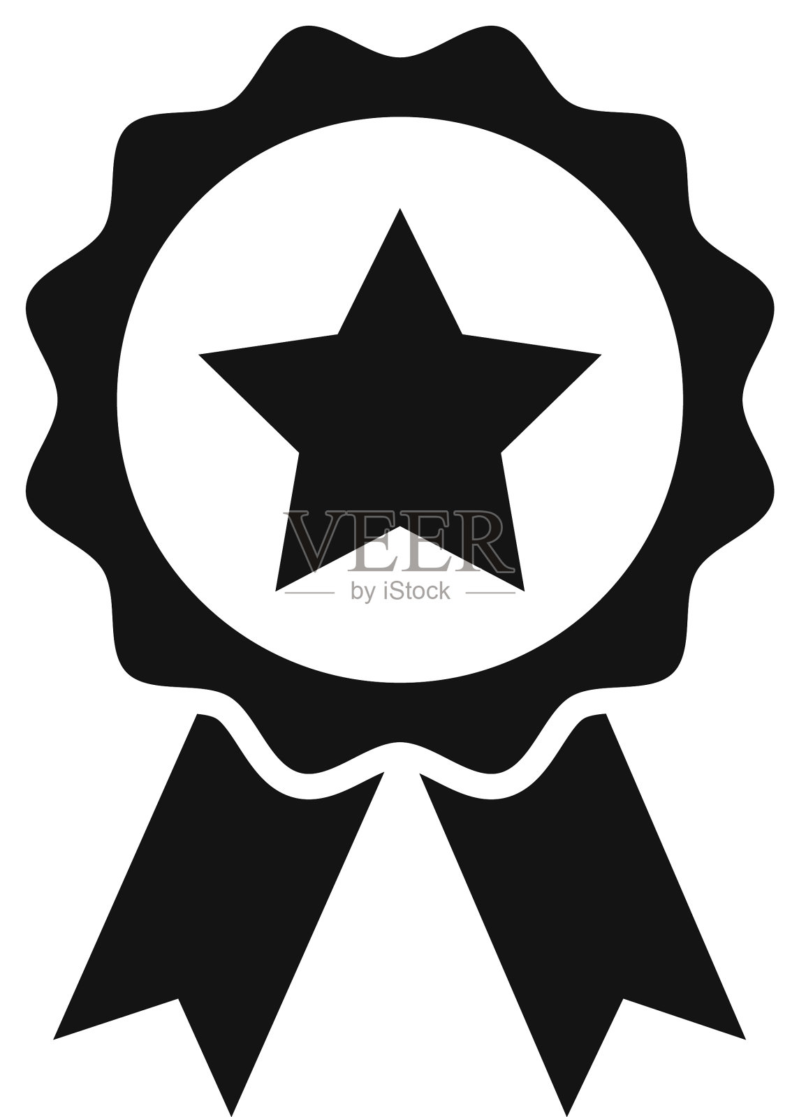 黑色奖章图标，奖章徽章设计元素图片