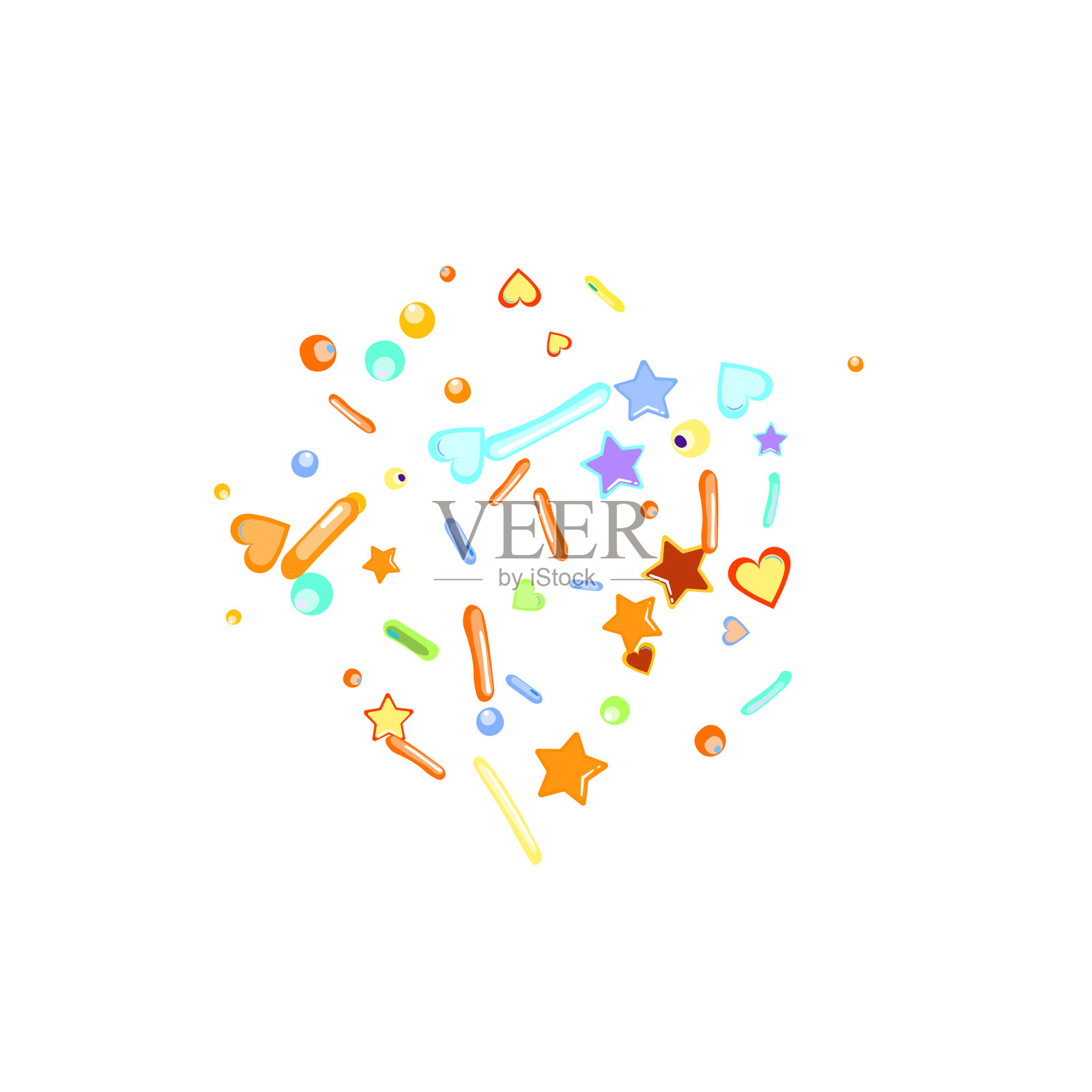 洒的。蛋糕甜甜圈背景。插画图片素材