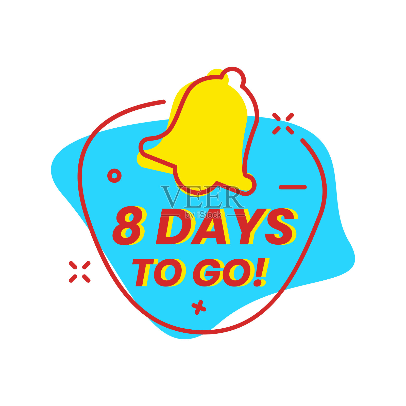 Icon促销业务剩余天数。还有8天插画图片素材