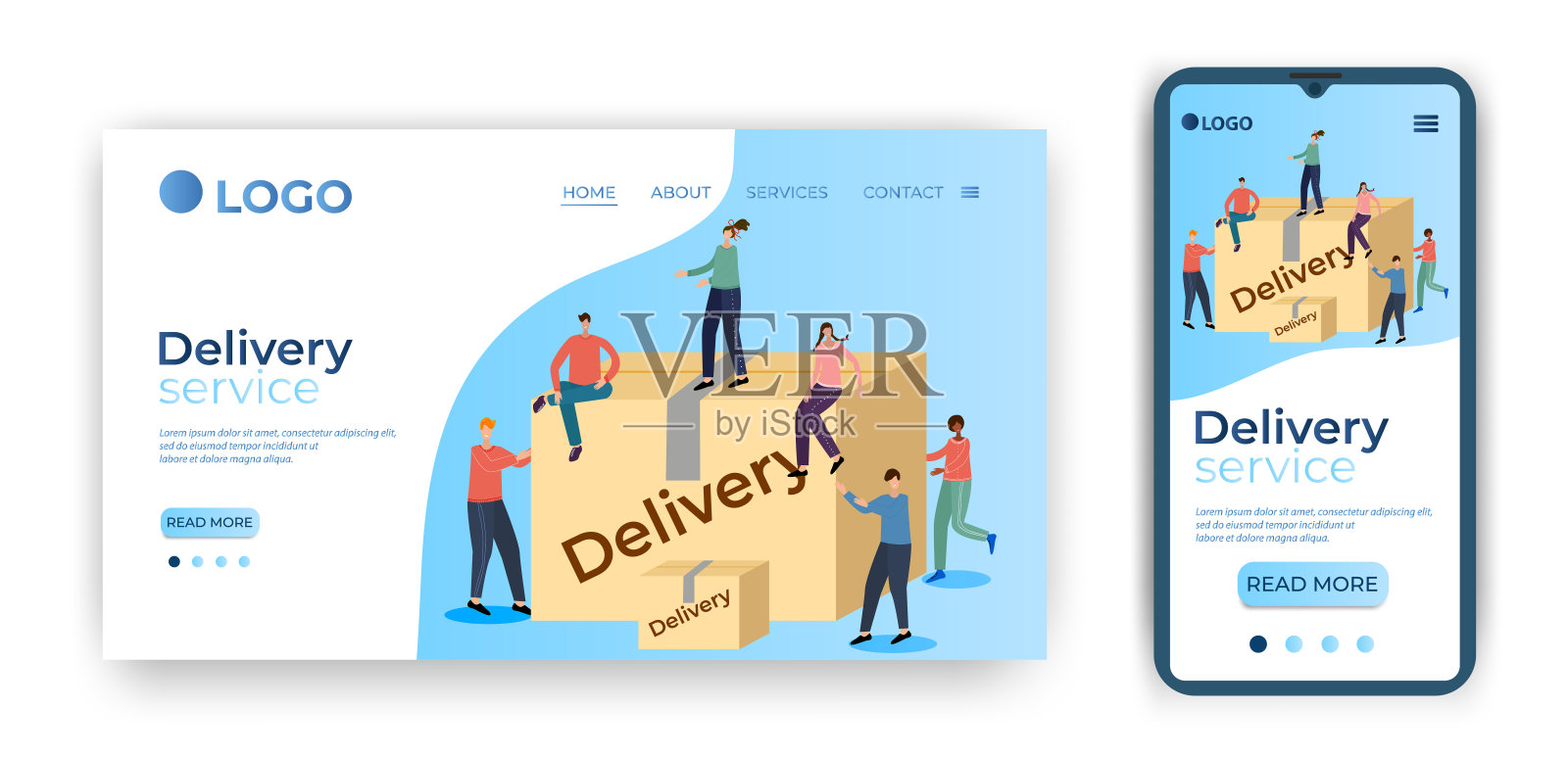 送货服务插画图片素材