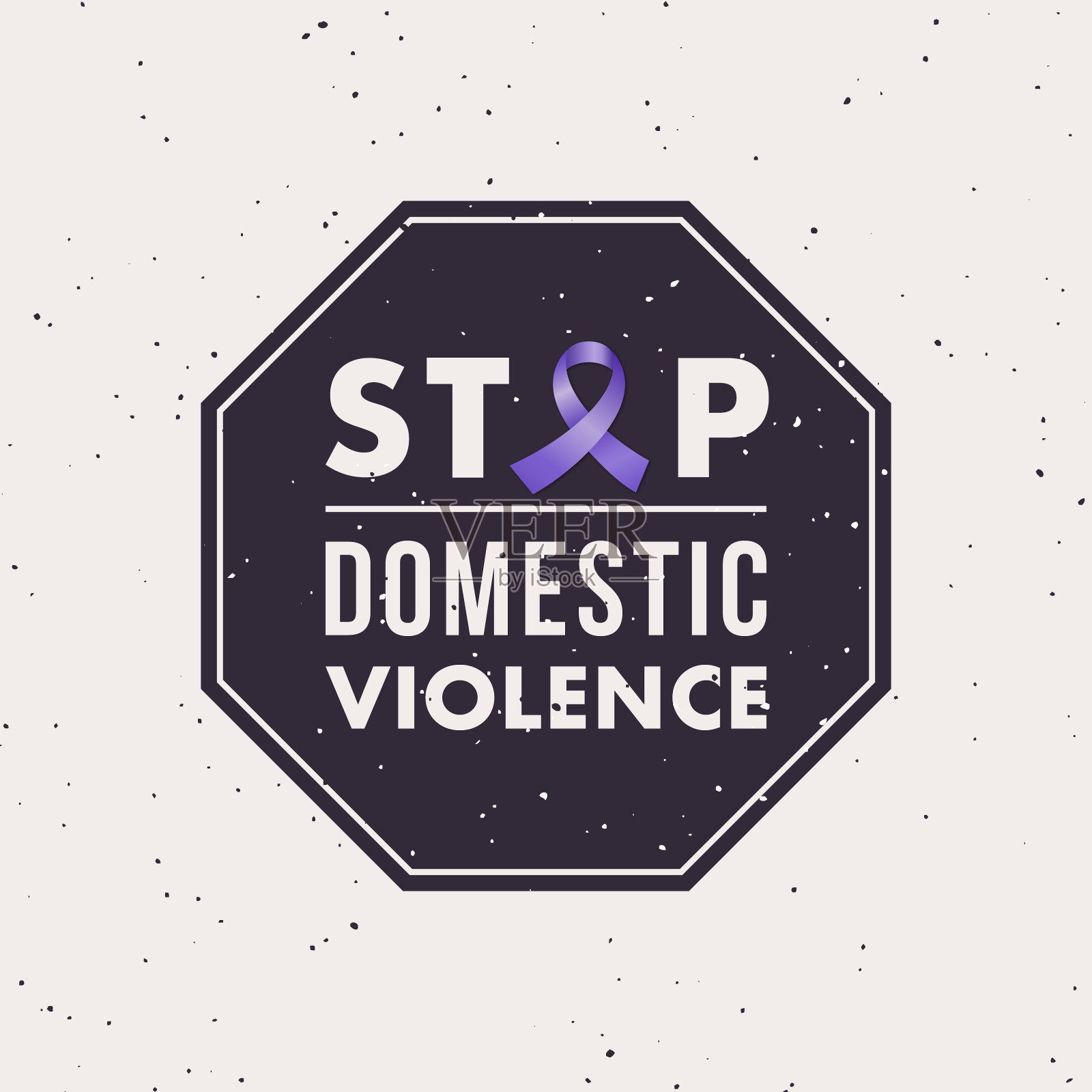 “制止家庭暴力宣传月”邮票。概念社会旗帜。矢量插图。插画图片素材