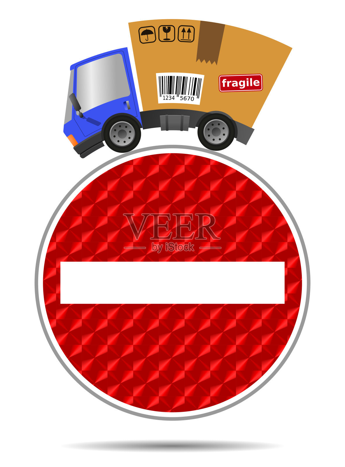 装纸箱的货车插画图片素材