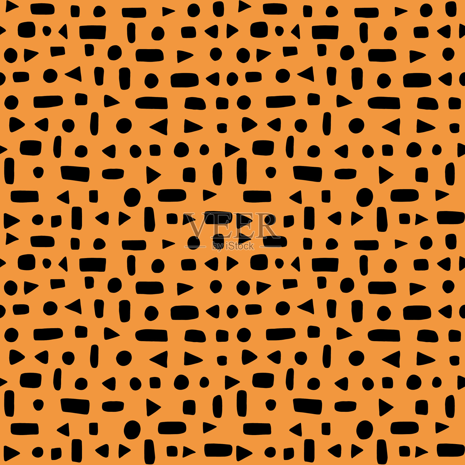 几何抽象形状无缝图案黑色插画图片素材