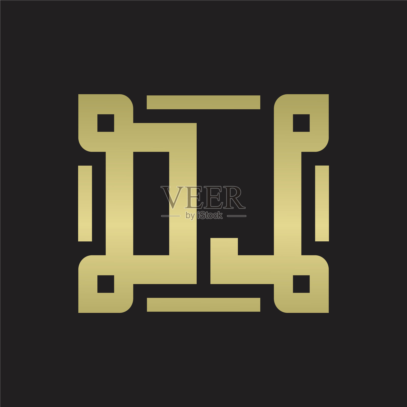 DJ徽标与片线艺术设计插画图片素材