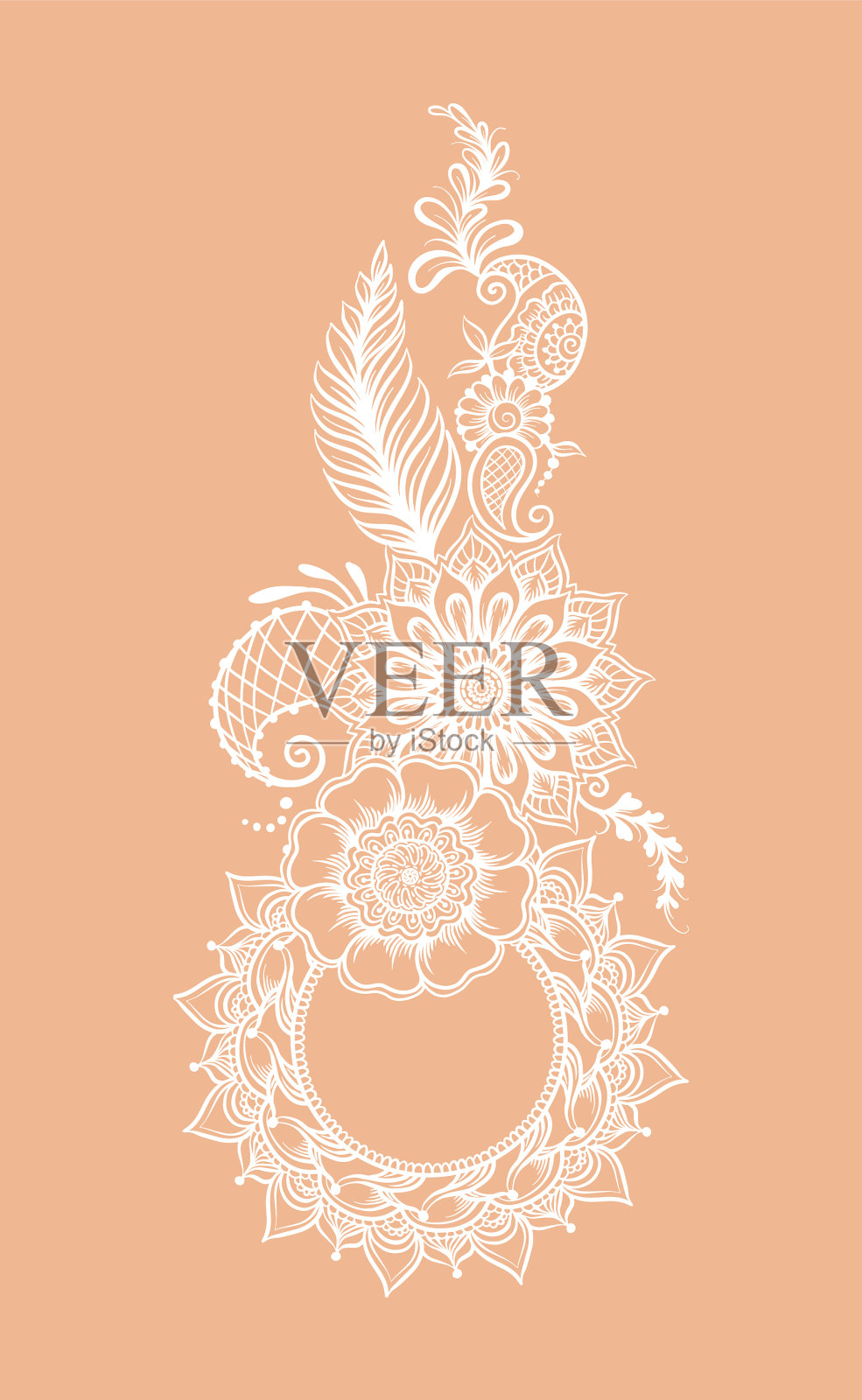 东方民族风格的作品迈赫迪插画图片素材