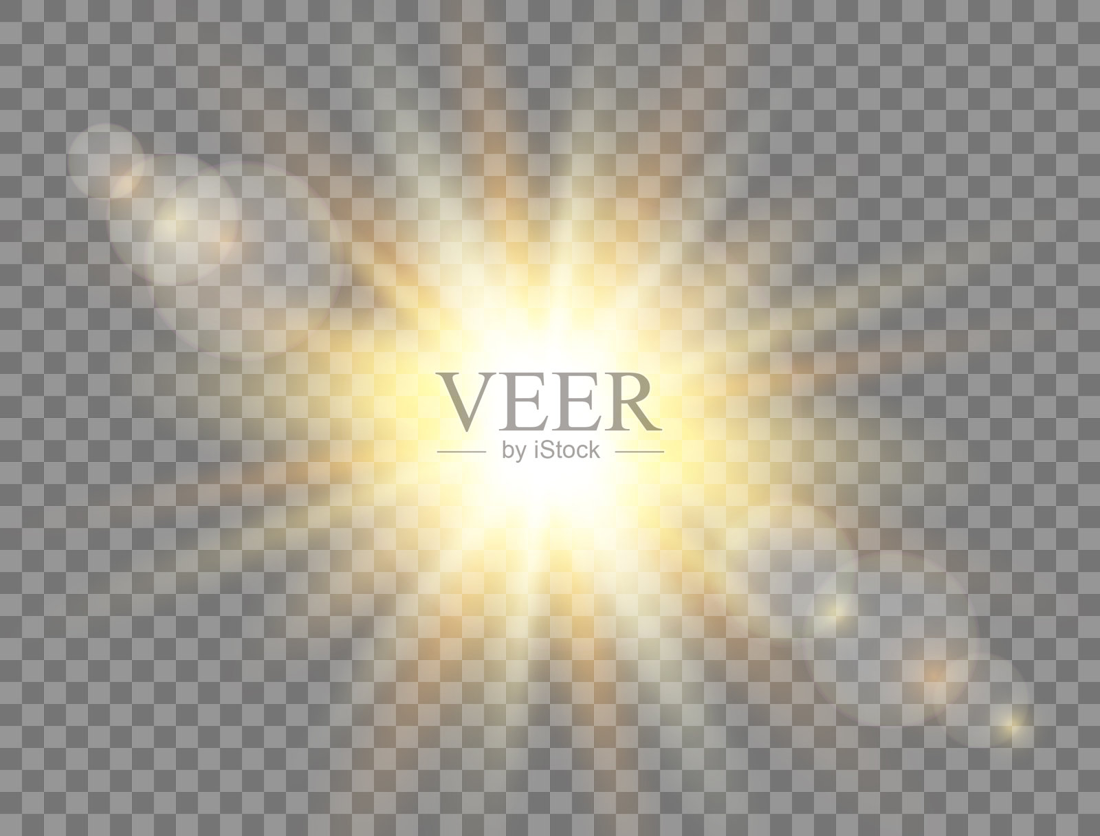 阳光与光线在透明的太阳背景插画图片素材