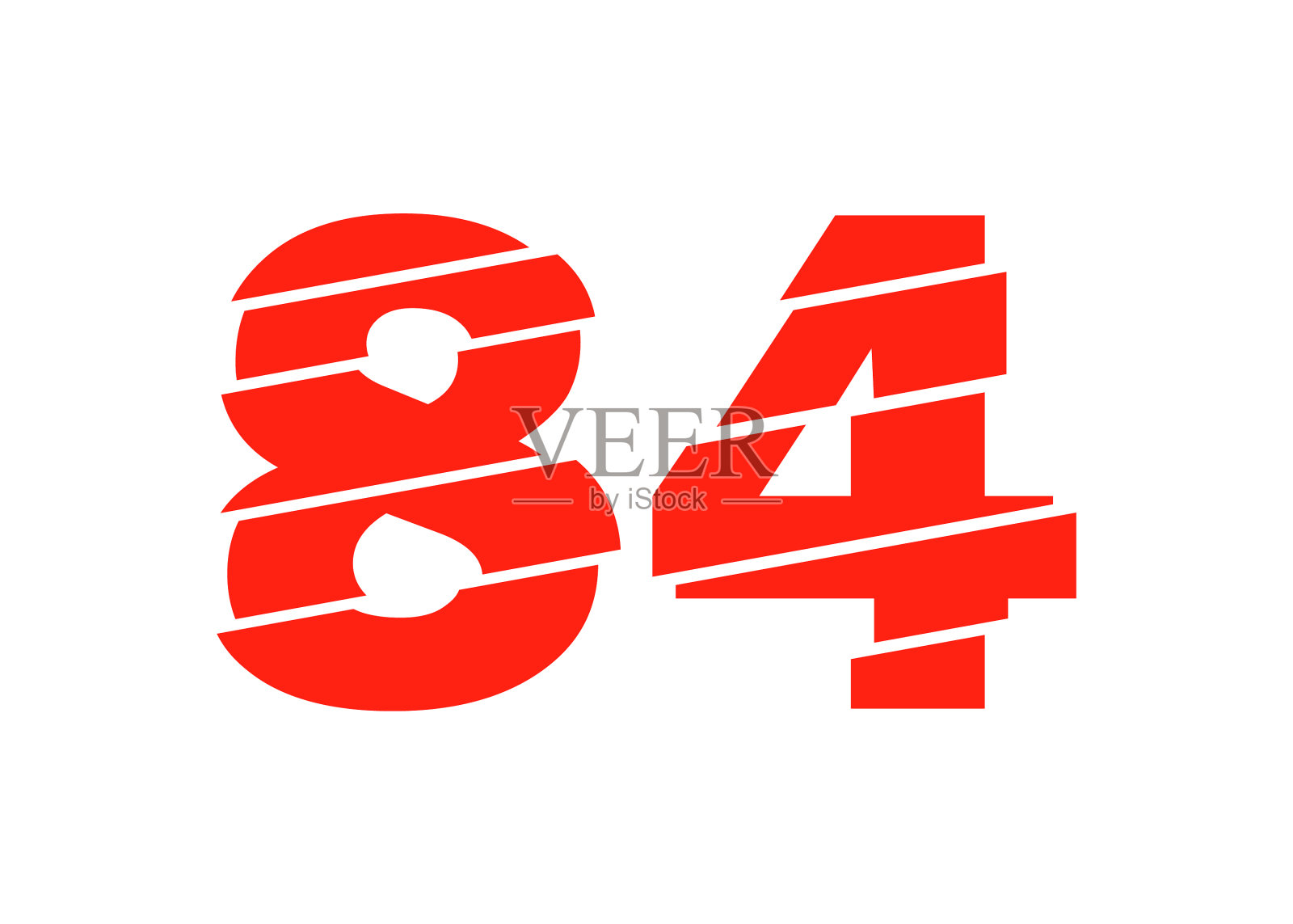 现代红色84号设计数字新潮的平底插画图片素材