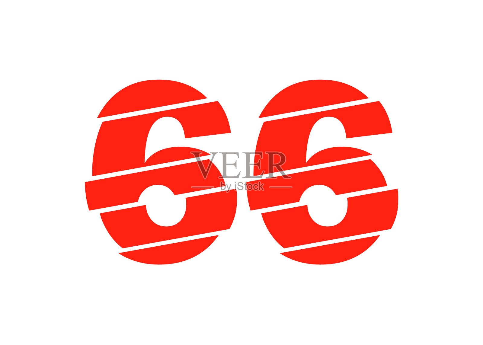 现代红色66号设计数字新潮的公寓插画图片素材