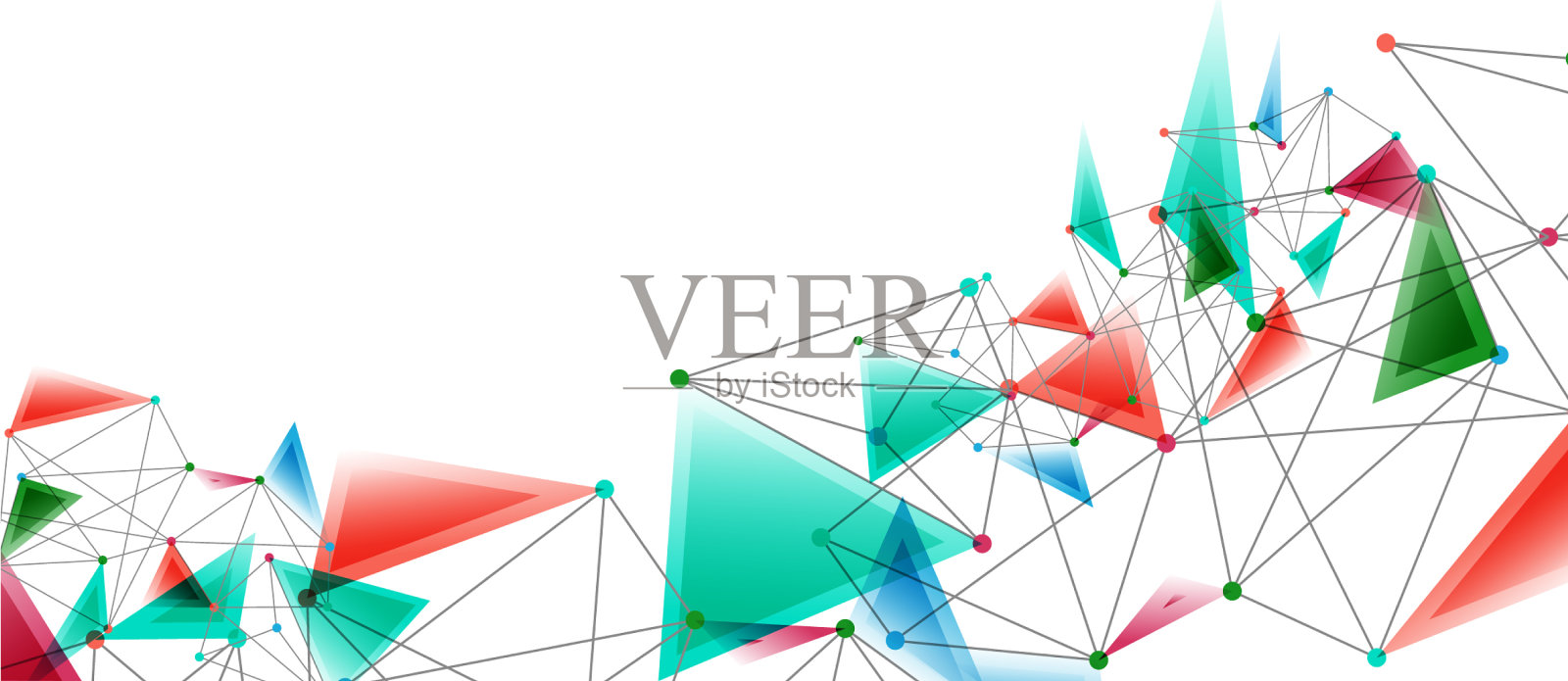 线点连接三角技术设计元素图片