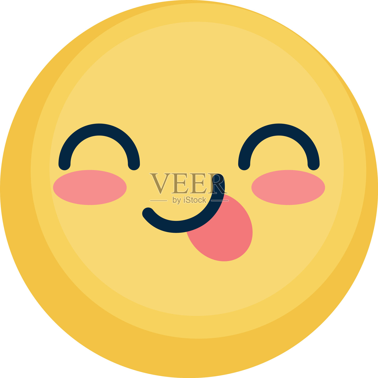 舌头平伸的快乐表情设计元素图片