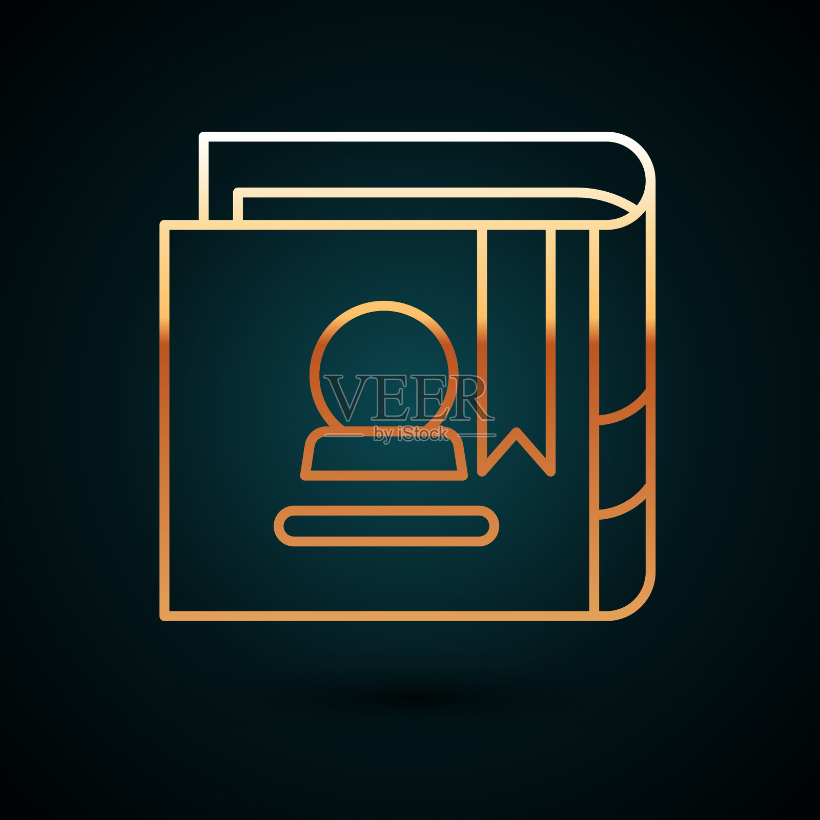 金线古魔法书配炼金术配方插画图片素材