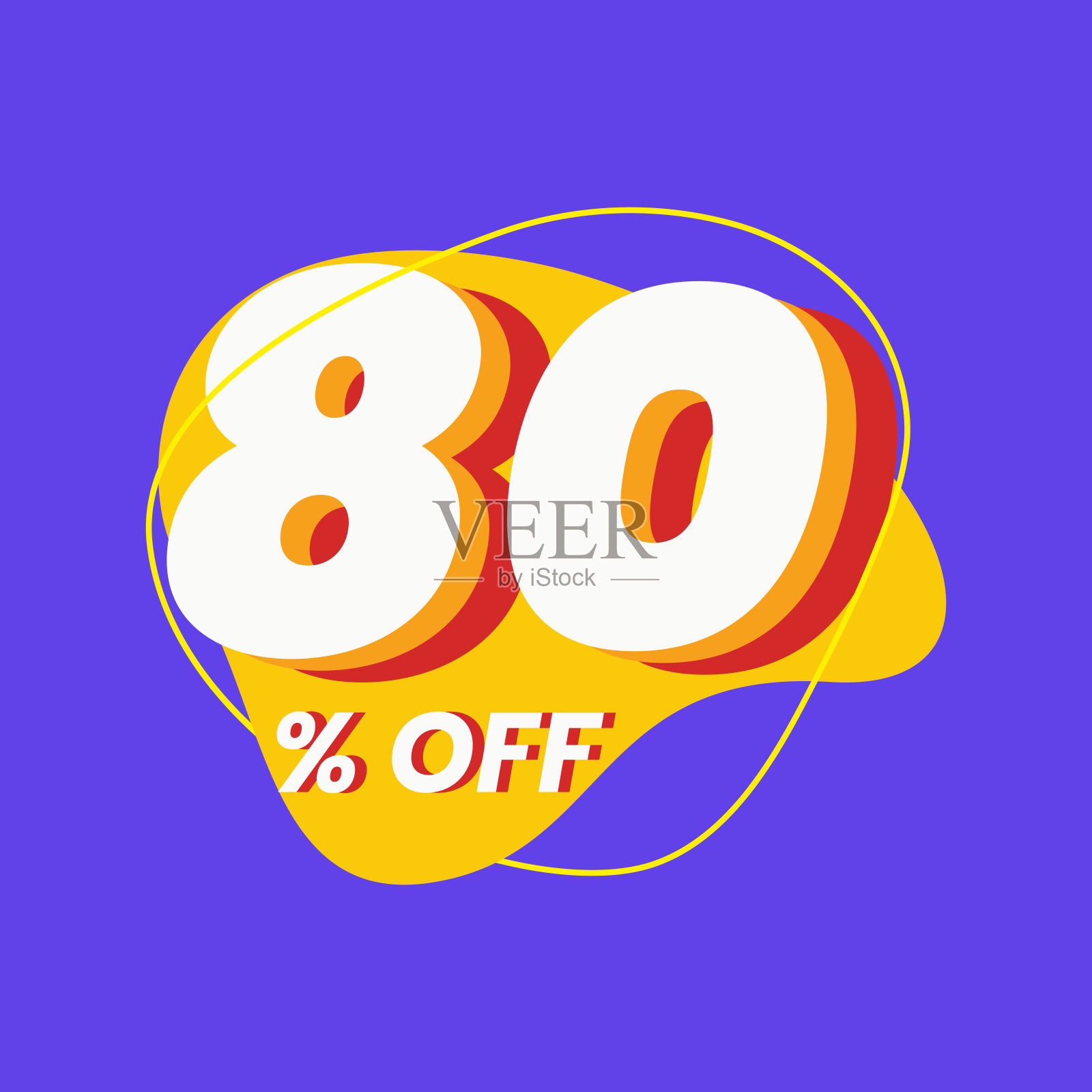 图标编号高达80%的折扣或特价模板设计模板素材