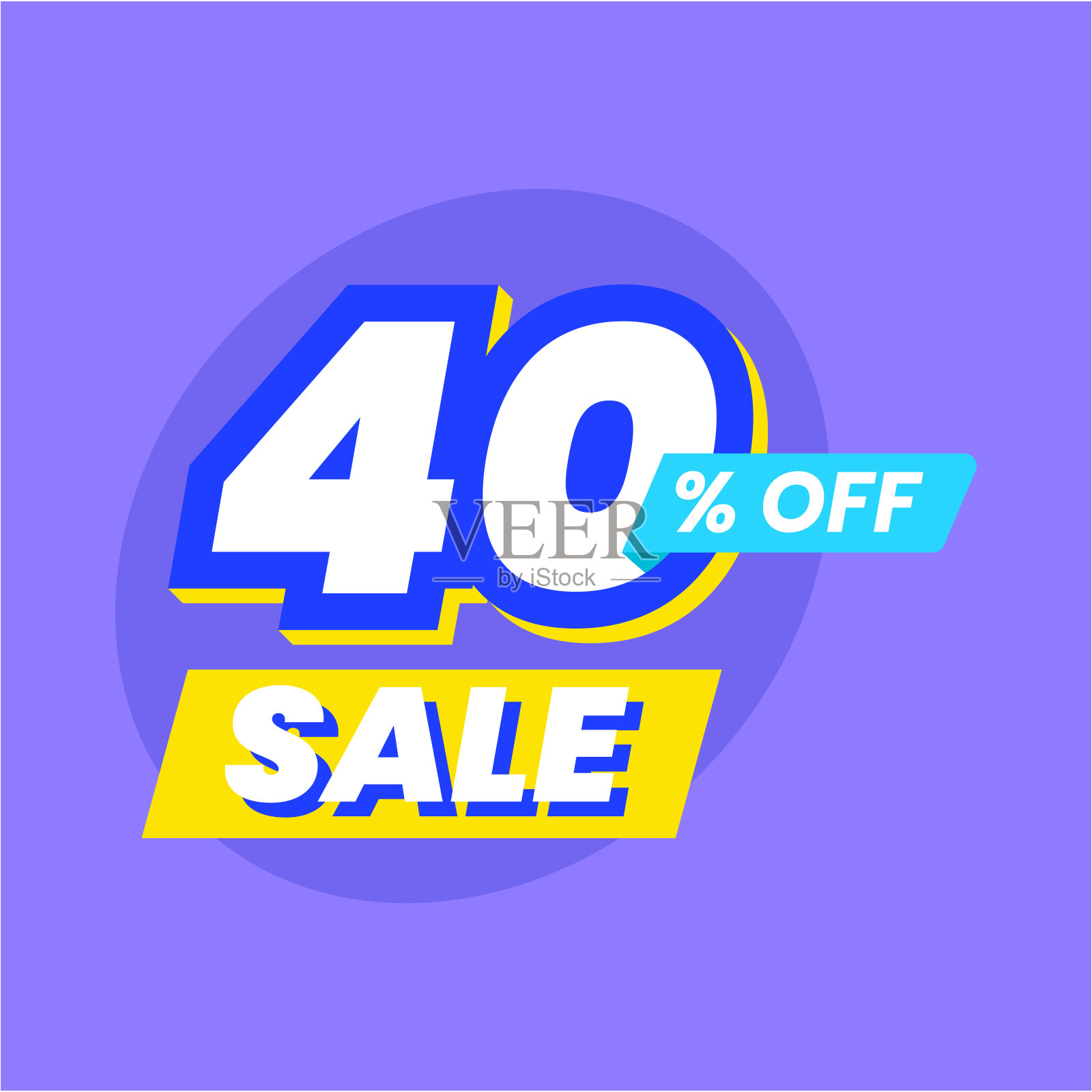 图标数字高达40%的特别折扣或销售模板设计模板素材