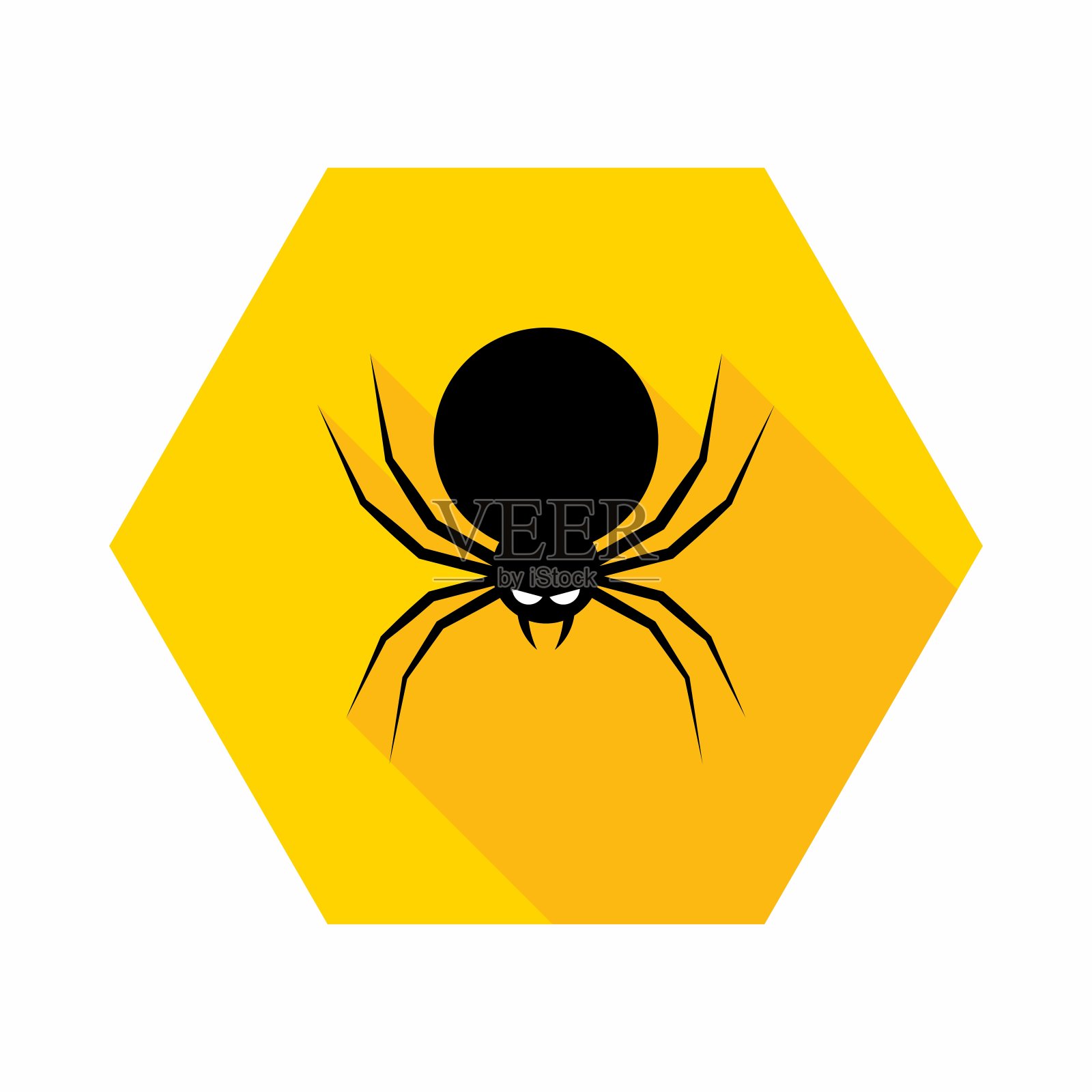 万圣节蜘蛛图标与发光的眼睛，万圣节的节日。插画图片素材