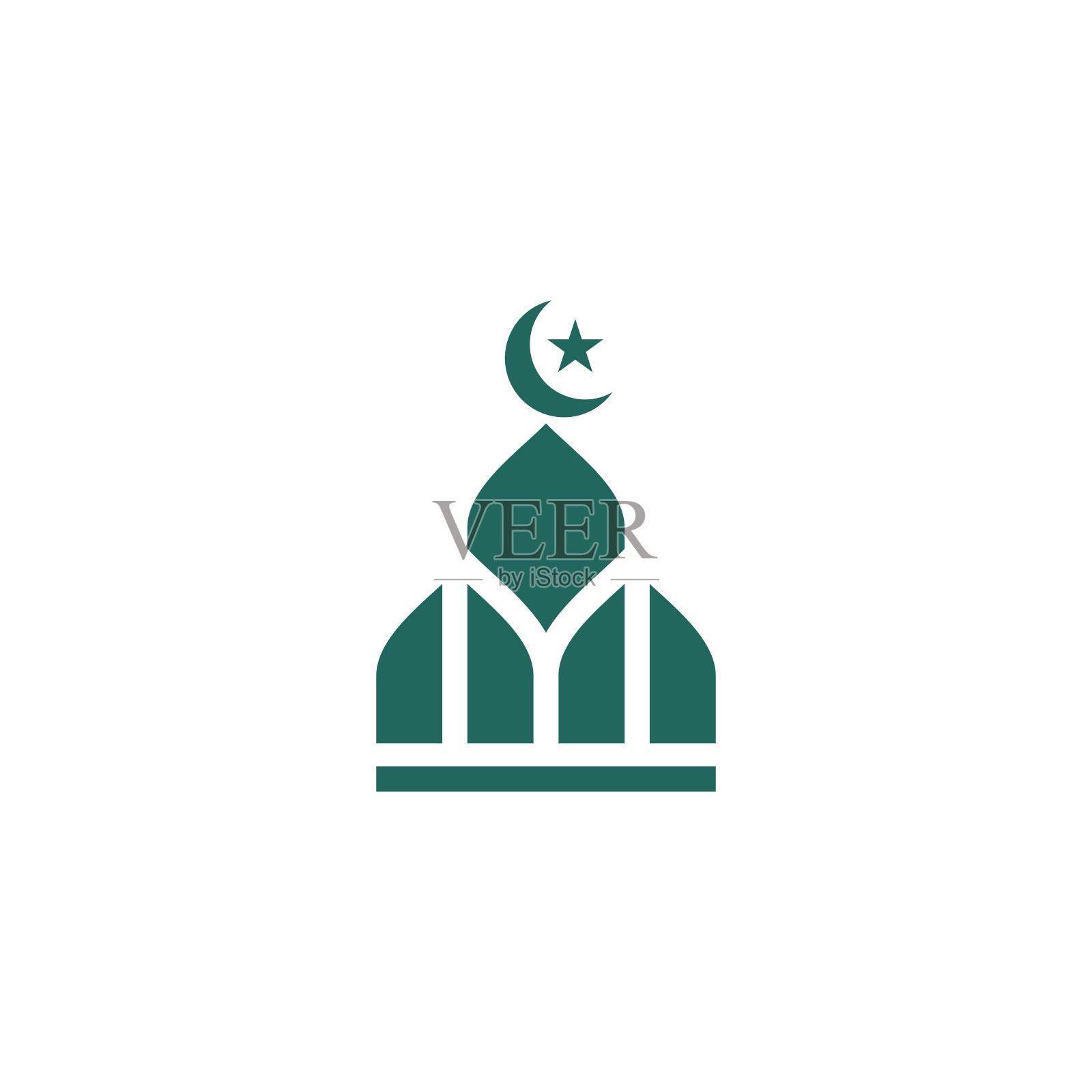 伊斯兰学校矢量图标设计插画图片素材