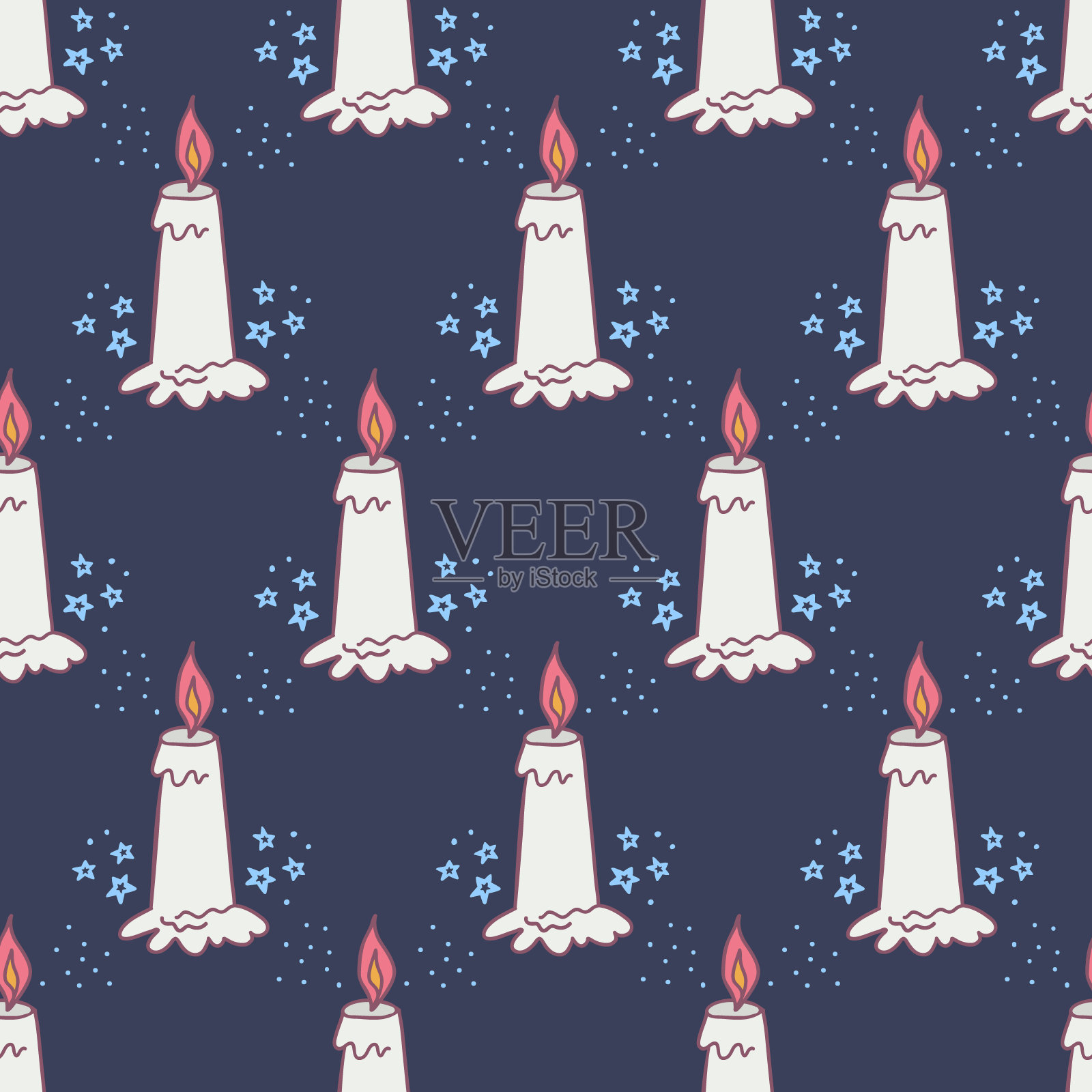 万圣节蜡烛图案-04插画图片素材