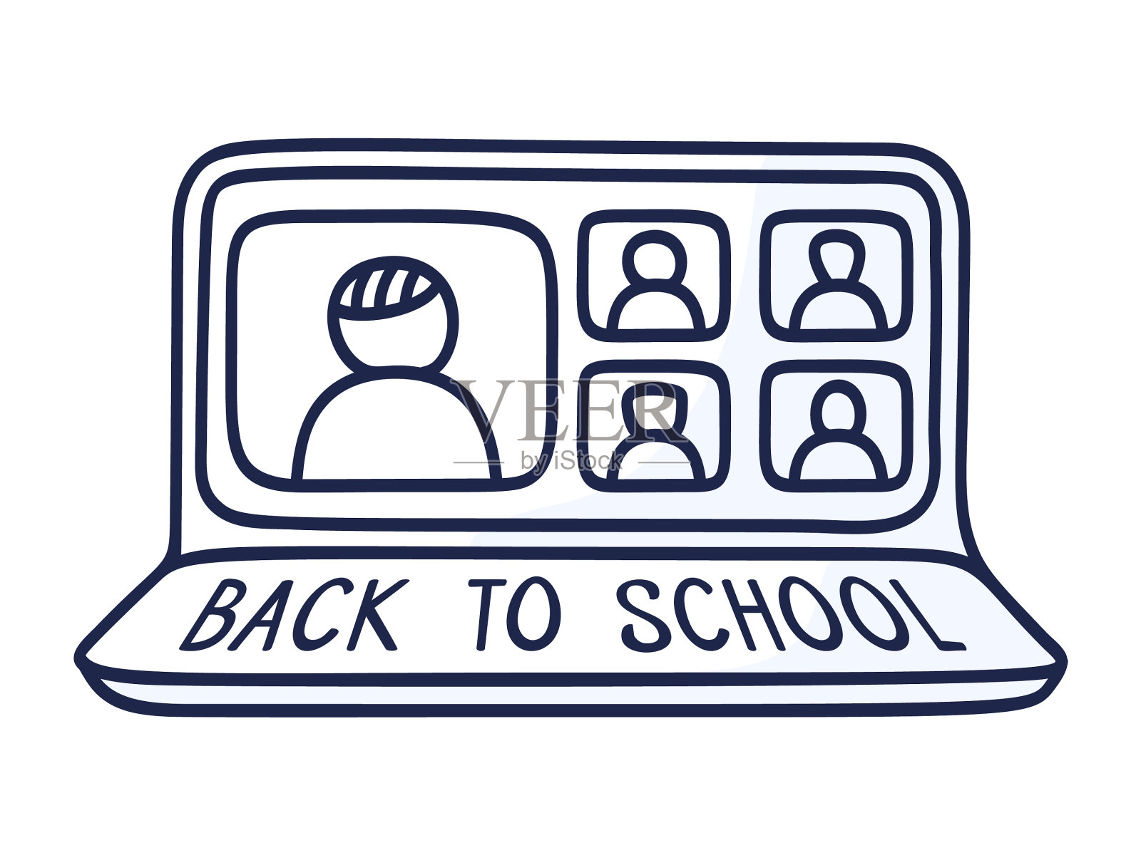 回归学校在线教育理念插画图片素材