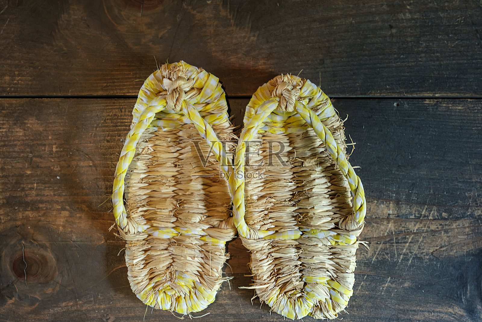 Waraji是日本传统的草鞋照片摄影图片